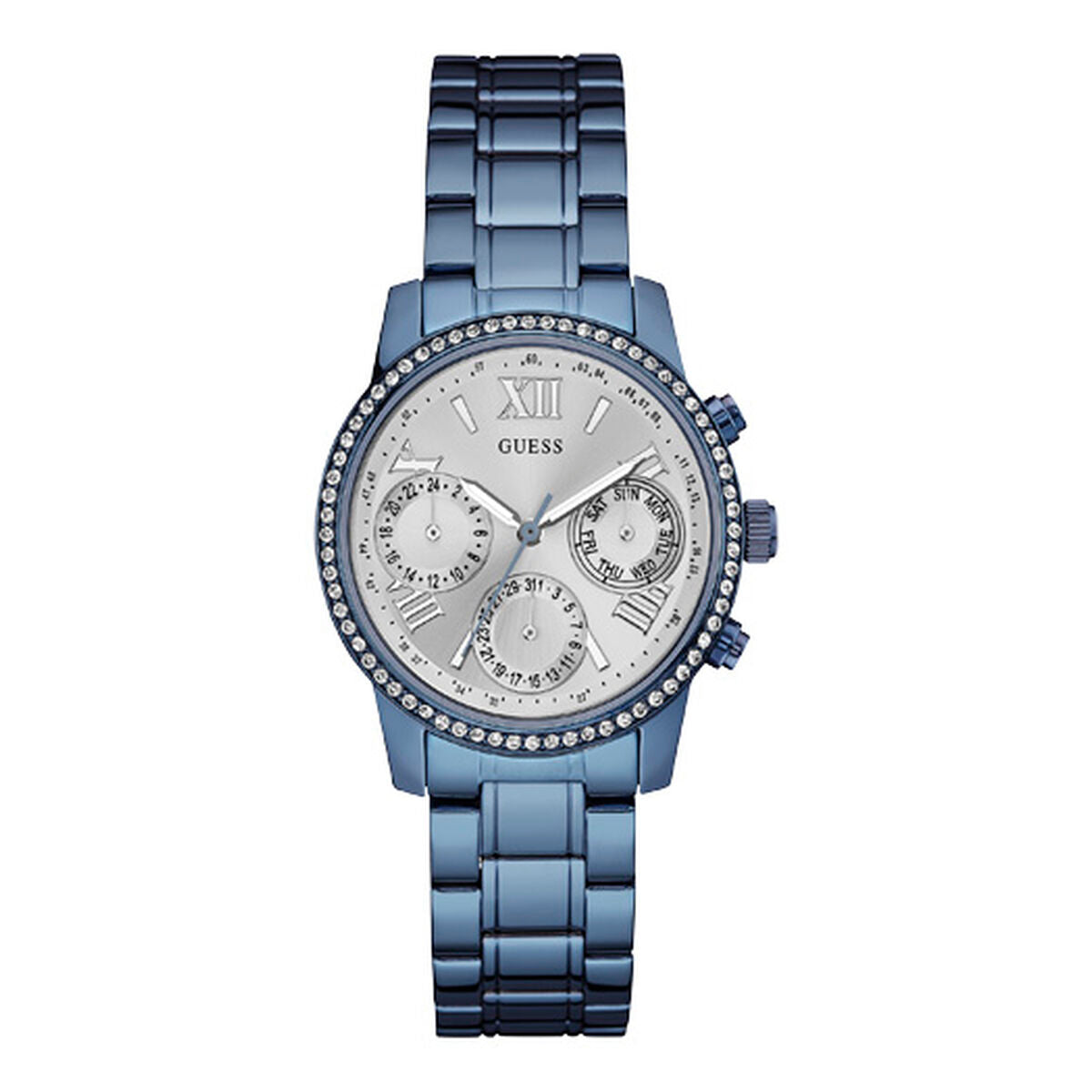 Image de Montre Femme Guess W0623L4 (Ø 36 mm), disponible chez Rue des Bijoux, parfaite pour un look élégant et sophistiqué.