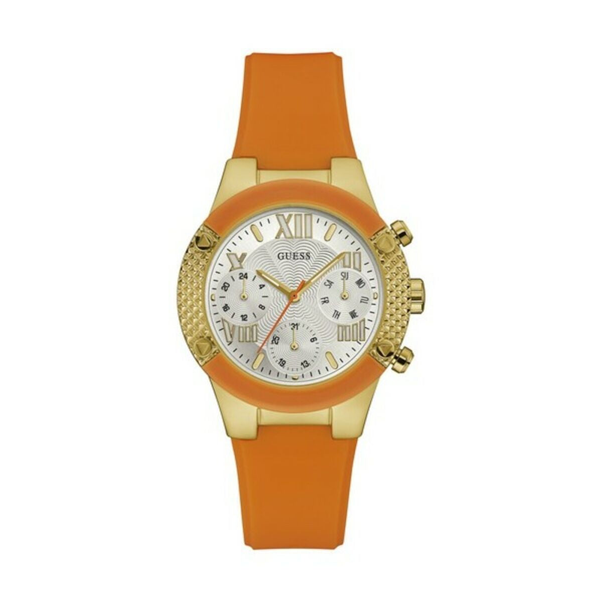 Image de Montre Femme Guess W0958L1 (Ø 44 mm), disponible chez Rue des Bijoux, parfaite pour un look élégant et sophistiqué.