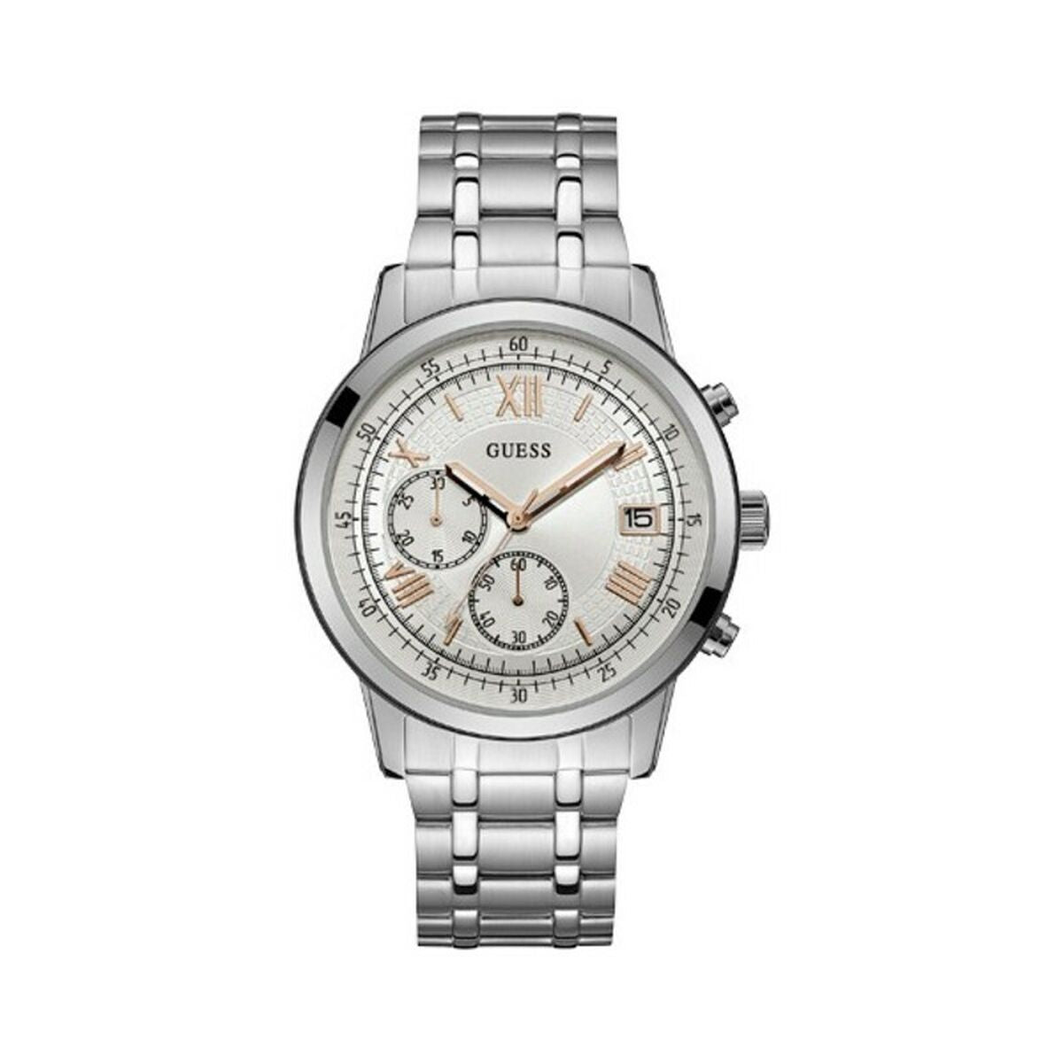 Image de Montre Homme Guess W1001G1 (Ø 44 mm), disponible chez Rue des Bijoux, parfaite pour un look élégant et sophistiqué.