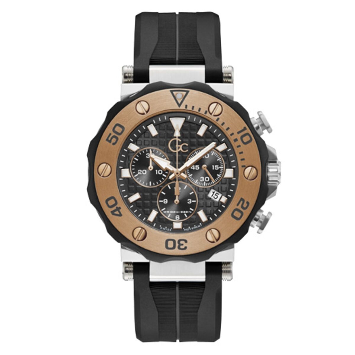 Image de Montre Homme Guess Y63003G2MF Noir, disponible chez Rue des Bijoux, parfaite pour un look élégant et sophistiqué.