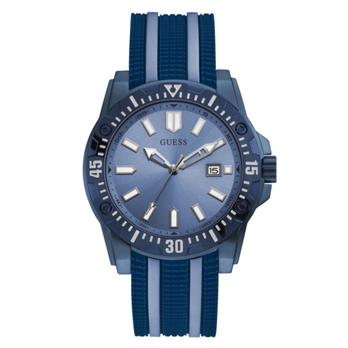 Image de Montre Homme Guess GW0055G2 (Ø 46 mm), disponible chez Rue des Bijoux, parfaite pour un look élégant et sophistiqué.