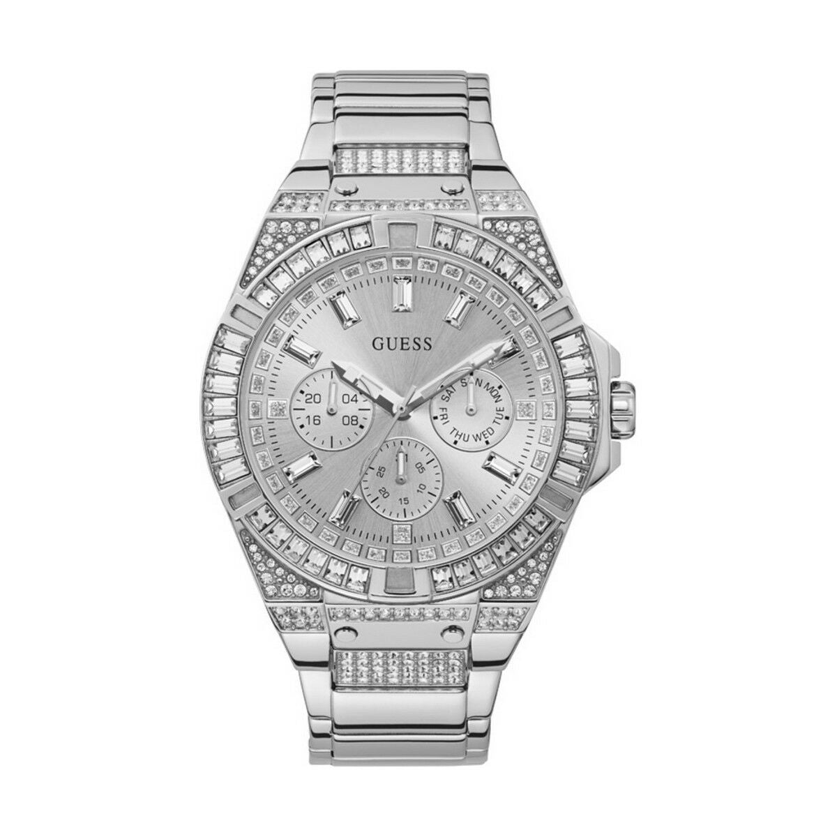 Image de Montre Homme Guess GW0209G1 Argenté, disponible chez Rue des Bijoux, parfaite pour un look élégant et sophistiqué.