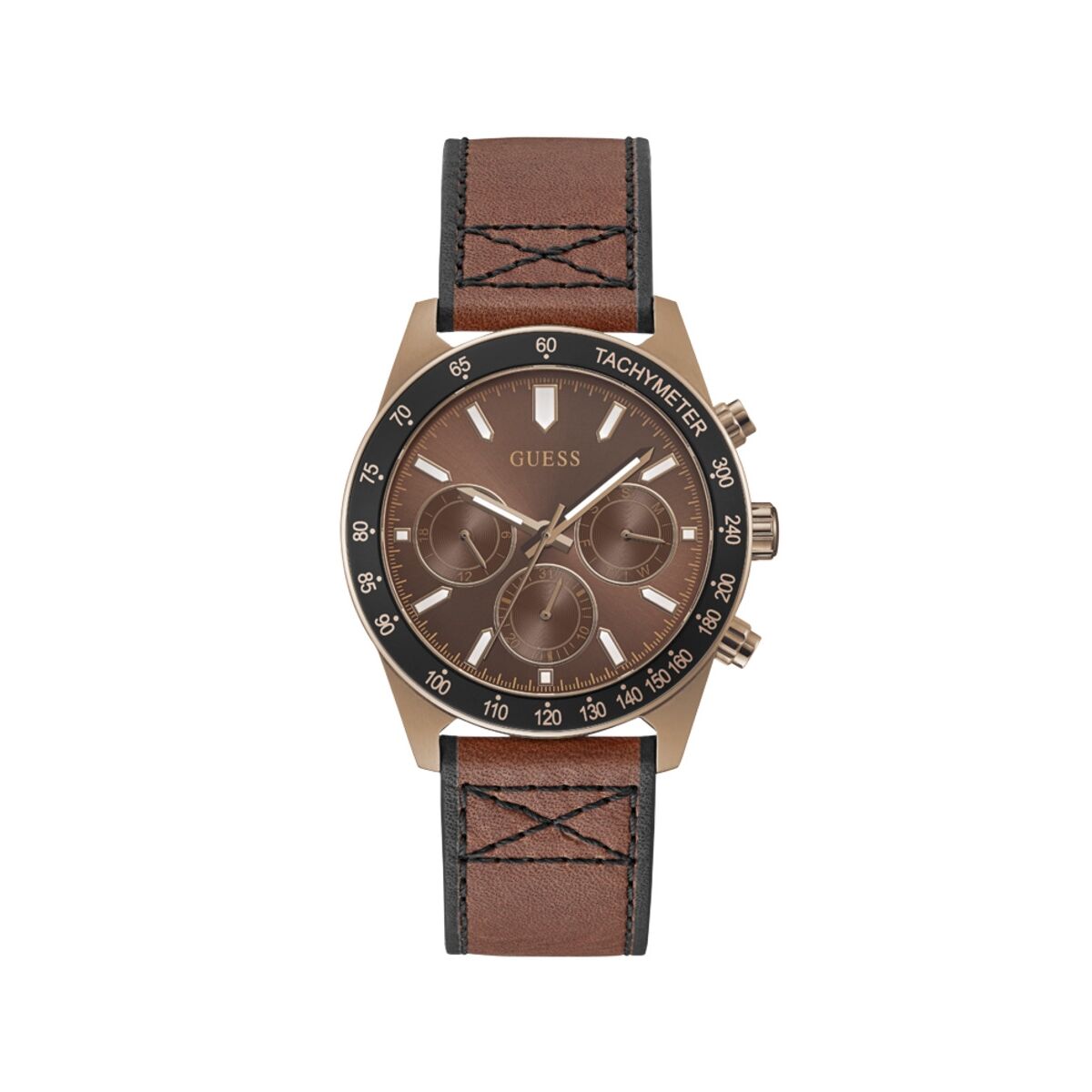 Image de Montre Homme Guess GW0331G1 Marron, disponible chez Rue des Bijoux, parfaite pour un look élégant et sophistiqué.