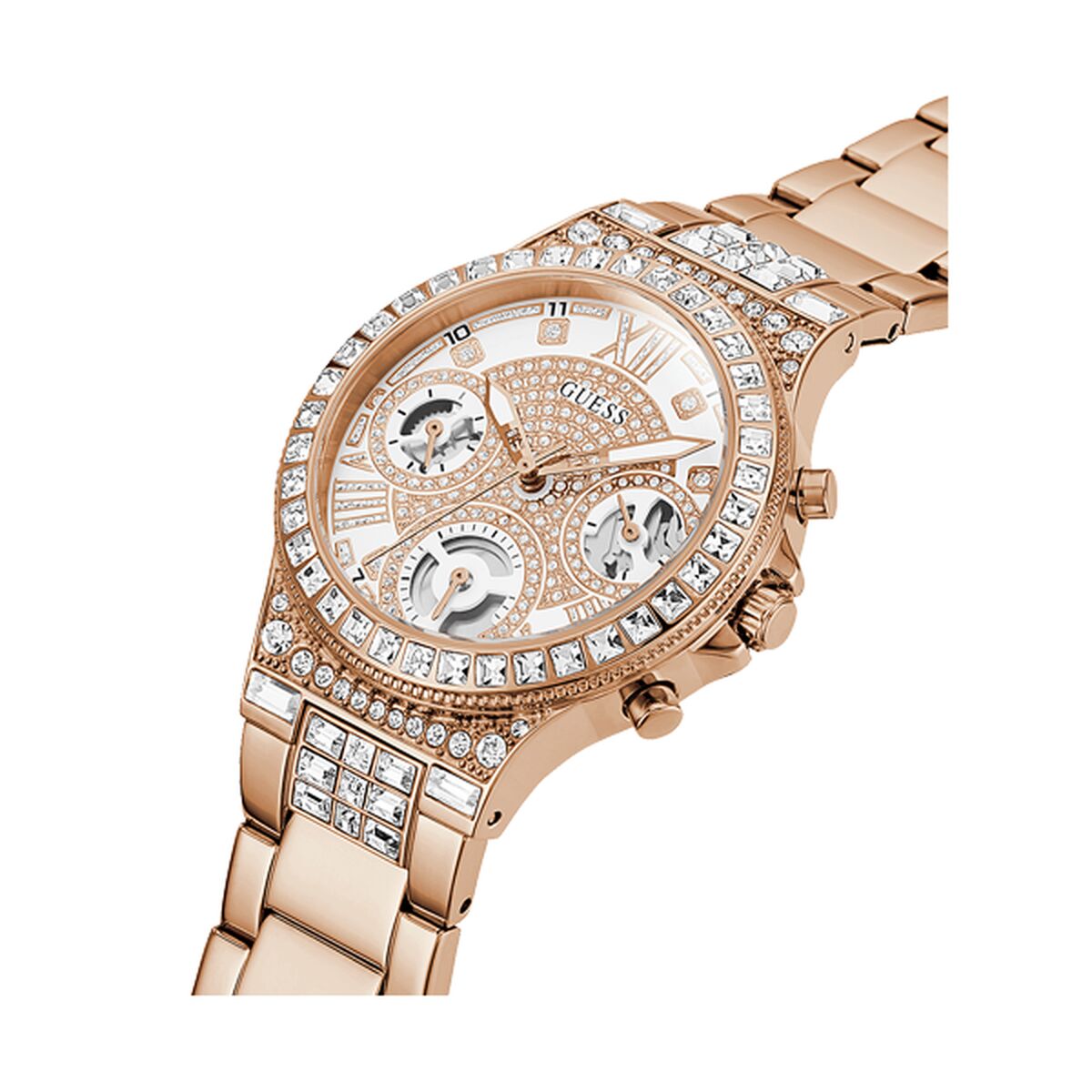 Image de Montre Femme Guess MOONLIGHT (Ø 36 mm), disponible chez Rue des Bijoux, parfaite pour un look élégant et sophistiqué.