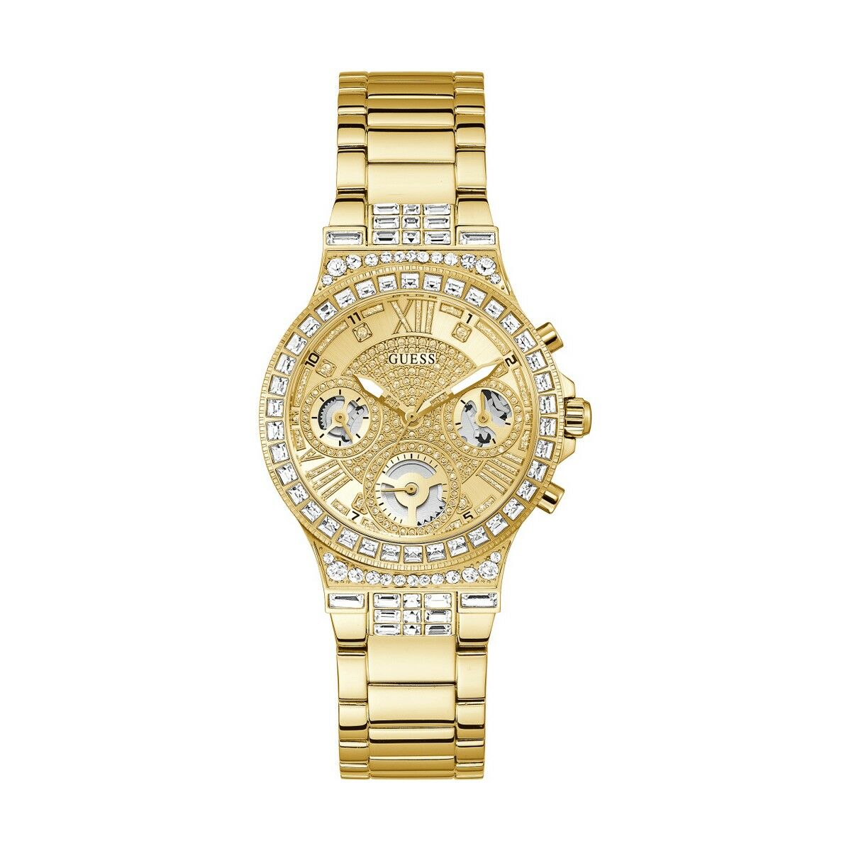 Image de Montre Femme Guess MOONLIGHT (Ø 36 mm), disponible chez Rue des Bijoux, parfaite pour un look élégant et sophistiqué.