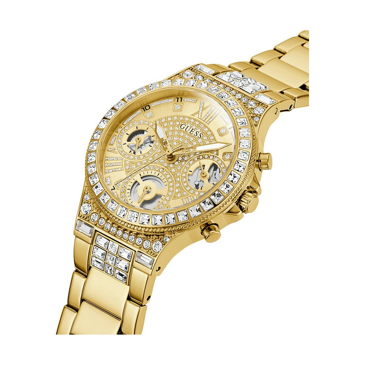 Image de Montre Femme Guess MOONLIGHT (Ø 36 mm), disponible chez Rue des Bijoux, parfaite pour un look élégant et sophistiqué.