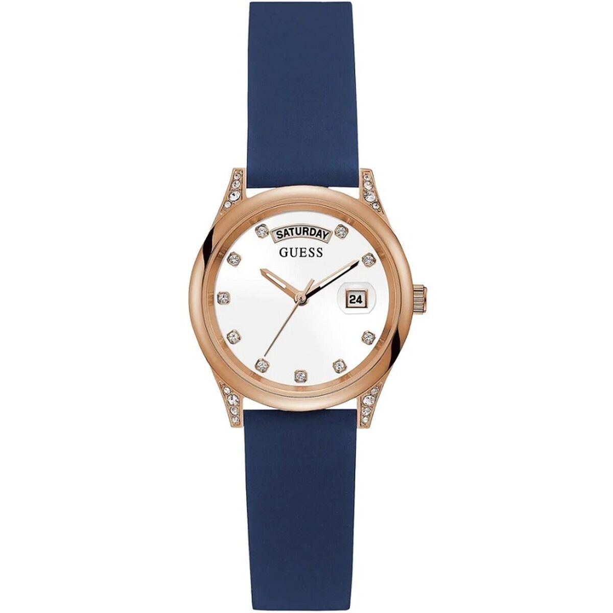 Image de Montre Femme Guess MINI AURA (Ø 31 mm), disponible chez Rue des Bijoux, parfaite pour un look élégant et sophistiqué.