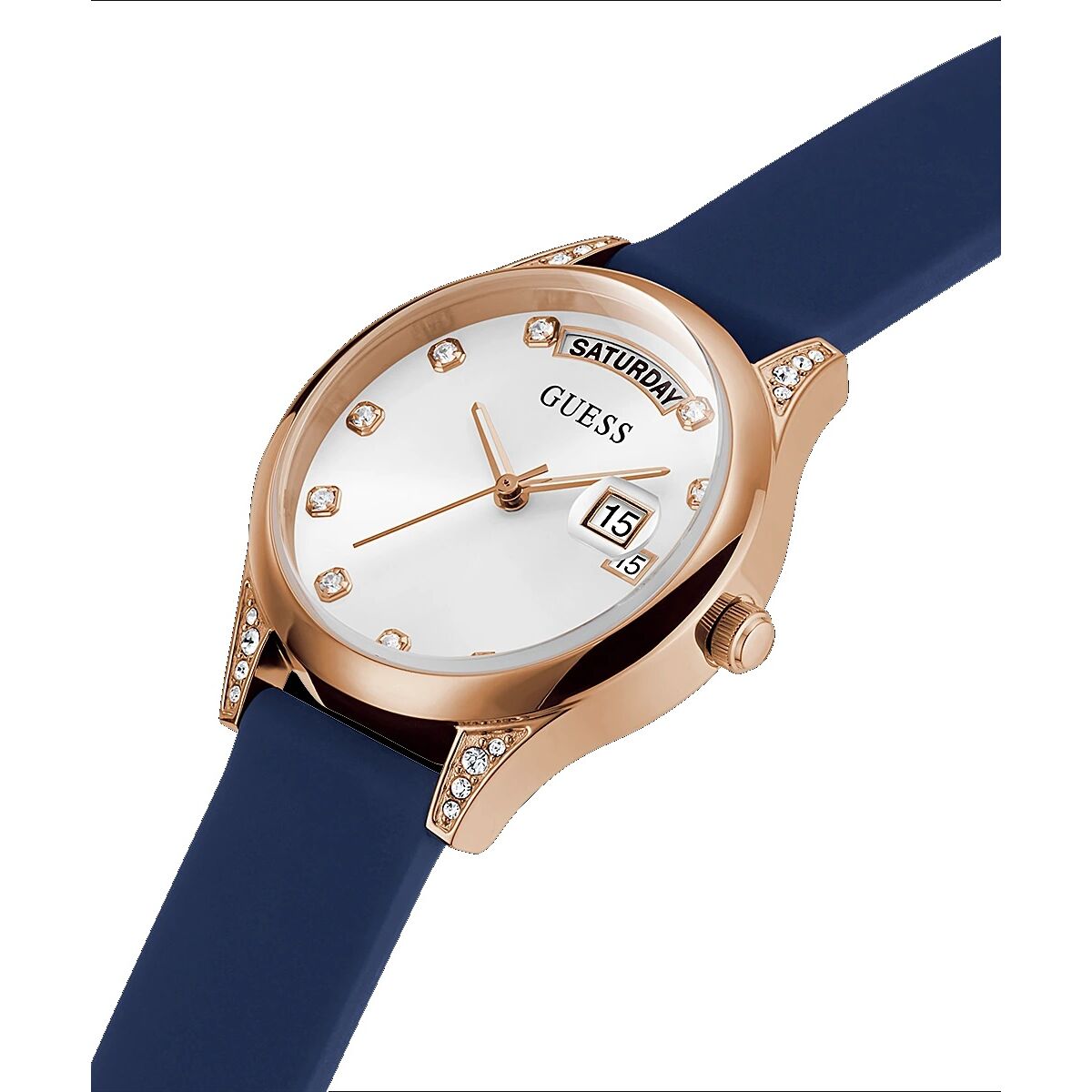 Image de Montre Femme Guess MINI AURA (Ø 31 mm), disponible chez Rue des Bijoux, parfaite pour un look élégant et sophistiqué.