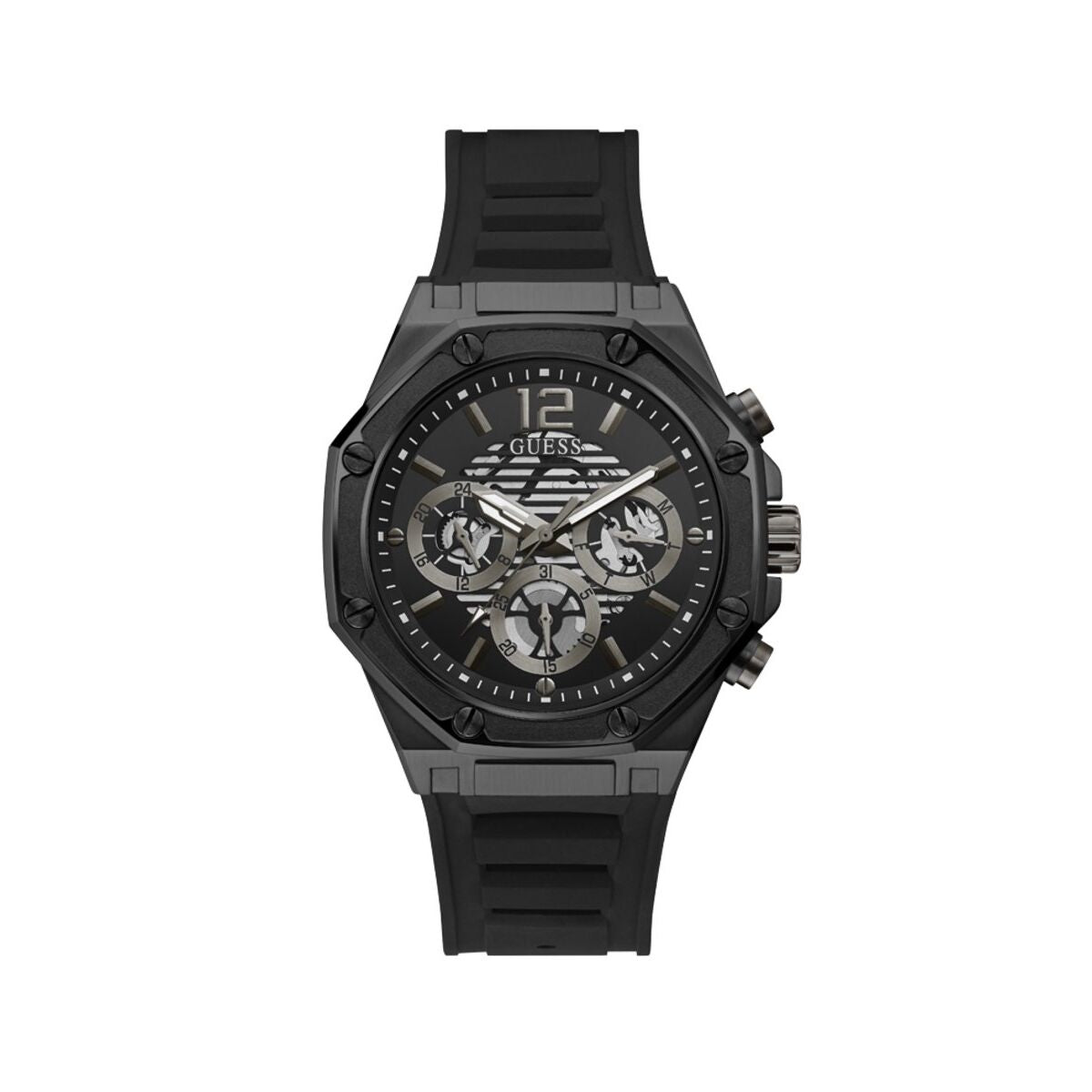 Image de Montre Homme Guess GW0263G4 Noir, disponible chez Rue des Bijoux, parfaite pour un look élégant et sophistiqué.