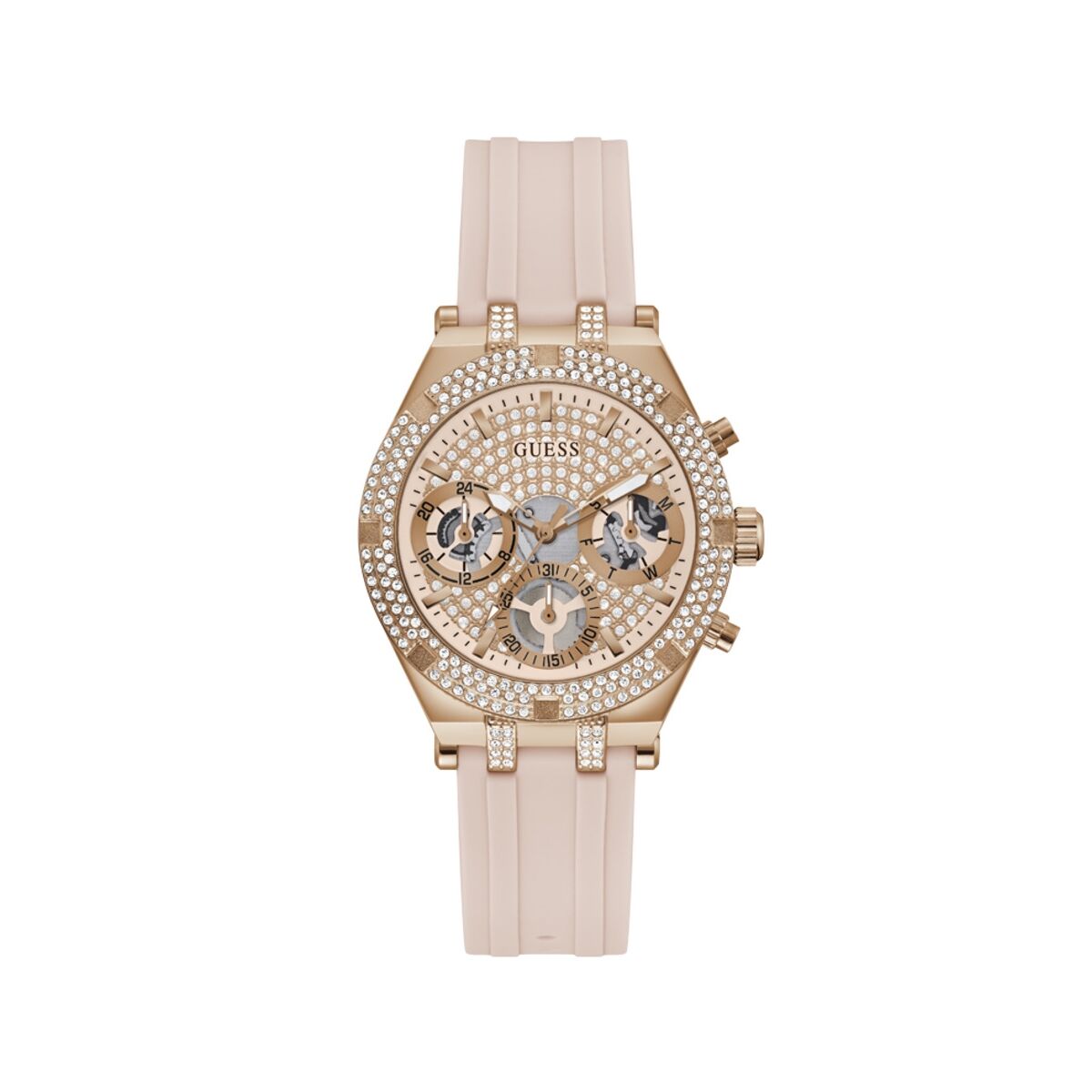 Image de Montre Femme Guess GW0407L3, disponible chez Rue des Bijoux, parfaite pour un look élégant et sophistiqué.