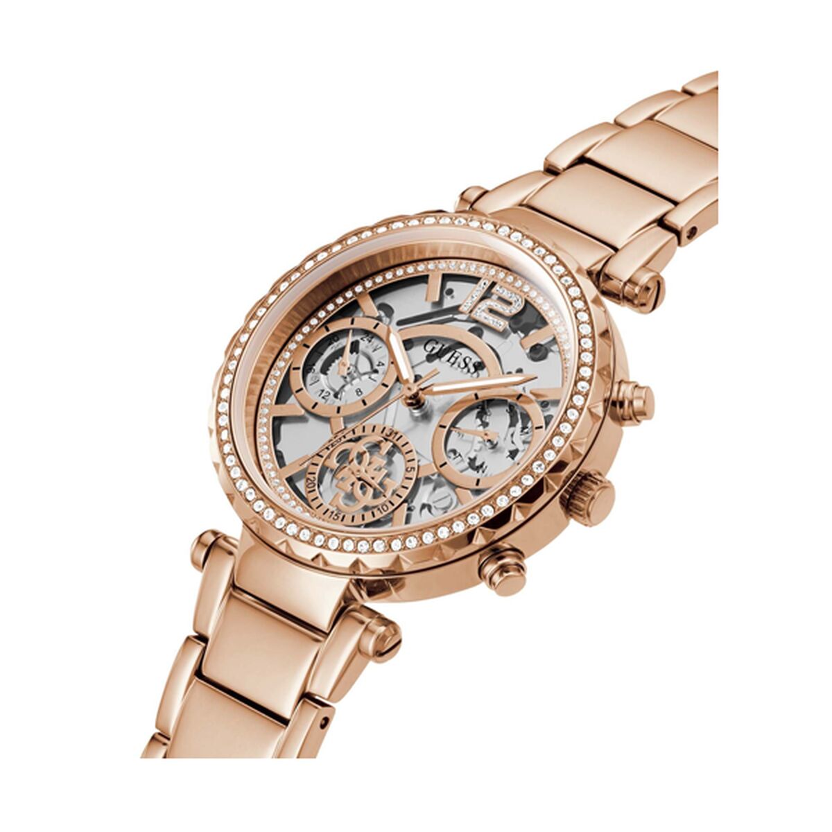 Image de Montre Femme Guess SOLSTICE (Ø 37 mm), disponible chez Rue des Bijoux, parfaite pour un look élégant et sophistiqué.