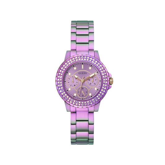 Image de Montre Femme Guess CROWN JEWEL (Ø 36 mm), disponible chez Rue des Bijoux, parfaite pour un look élégant et sophistiqué.