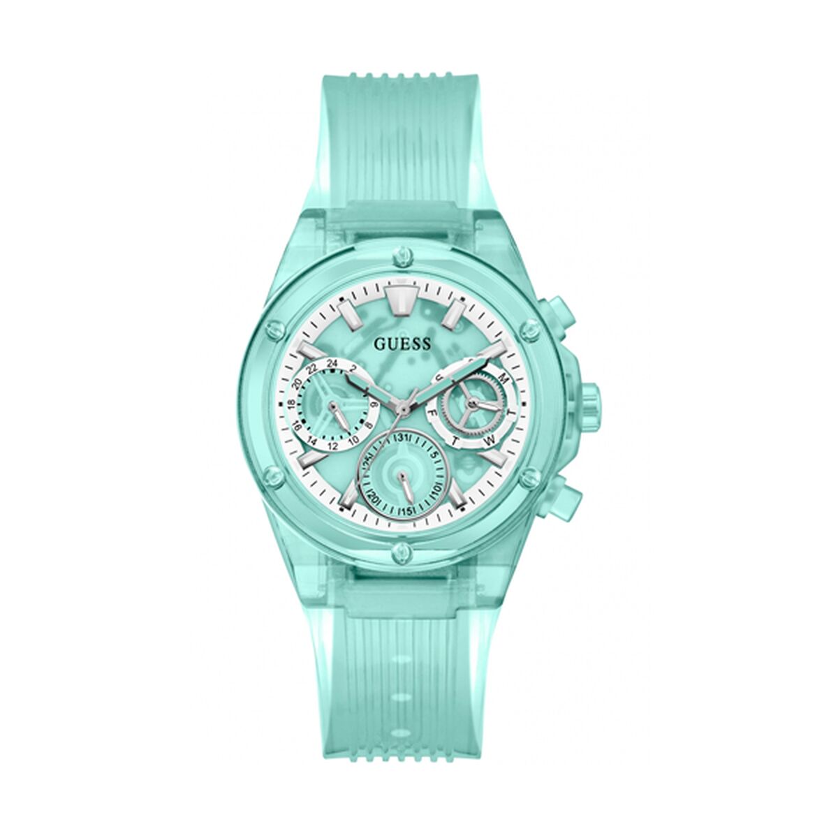 Image de Montre Femme Guess GW0438L1, disponible chez Rue des Bijoux, parfaite pour un look élégant et sophistiqué.