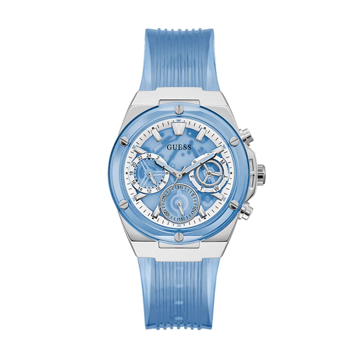 Image de Montre Femme Guess GW0409L1, disponible chez Rue des Bijoux, parfaite pour un look élégant et sophistiqué.