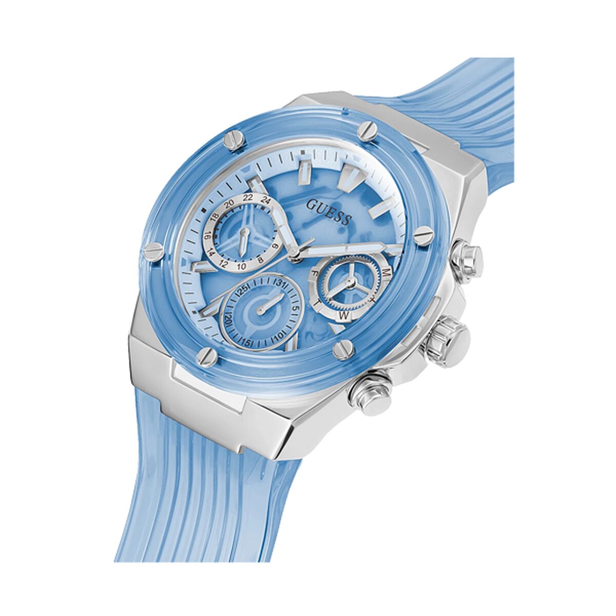 Image de Montre Femme Guess GW0409L1, disponible chez Rue des Bijoux, parfaite pour un look élégant et sophistiqué.