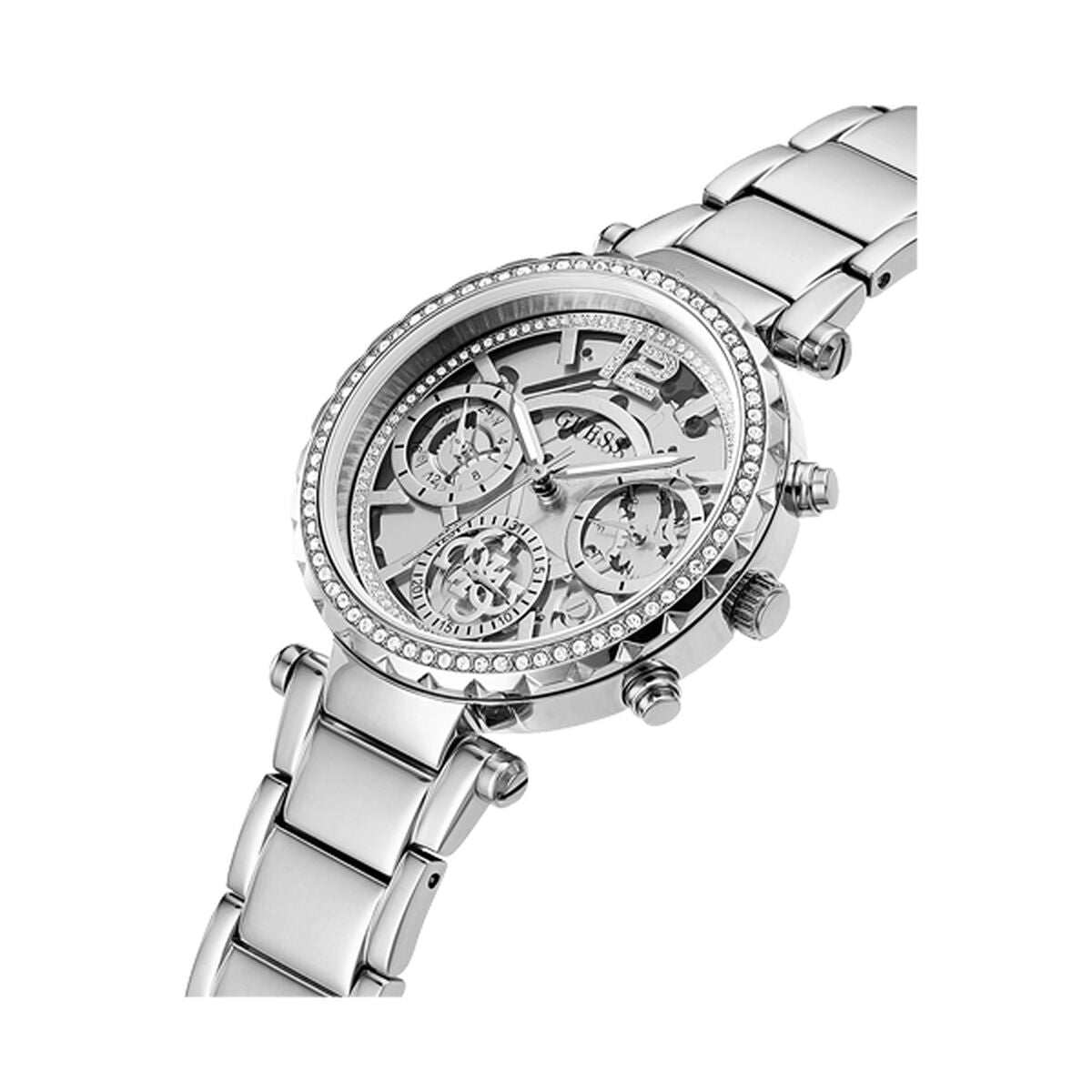 Image de Montre Femme Guess SOLSTICE (Ø 37 mm), disponible chez Rue des Bijoux, parfaite pour un look élégant et sophistiqué.