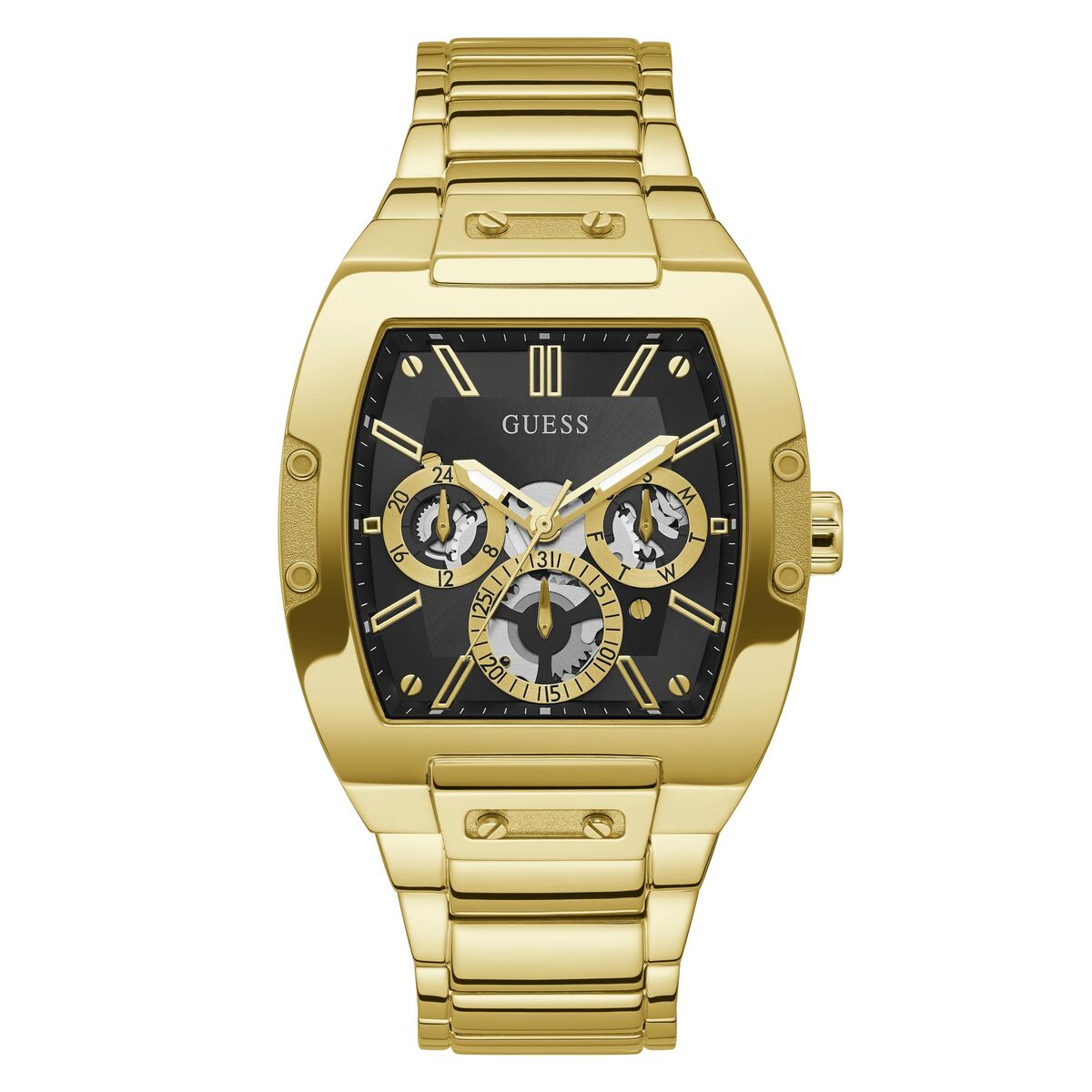 Image de Montre Homme Guess GW0456G1, disponible chez Rue des Bijoux, parfaite pour un look élégant et sophistiqué.