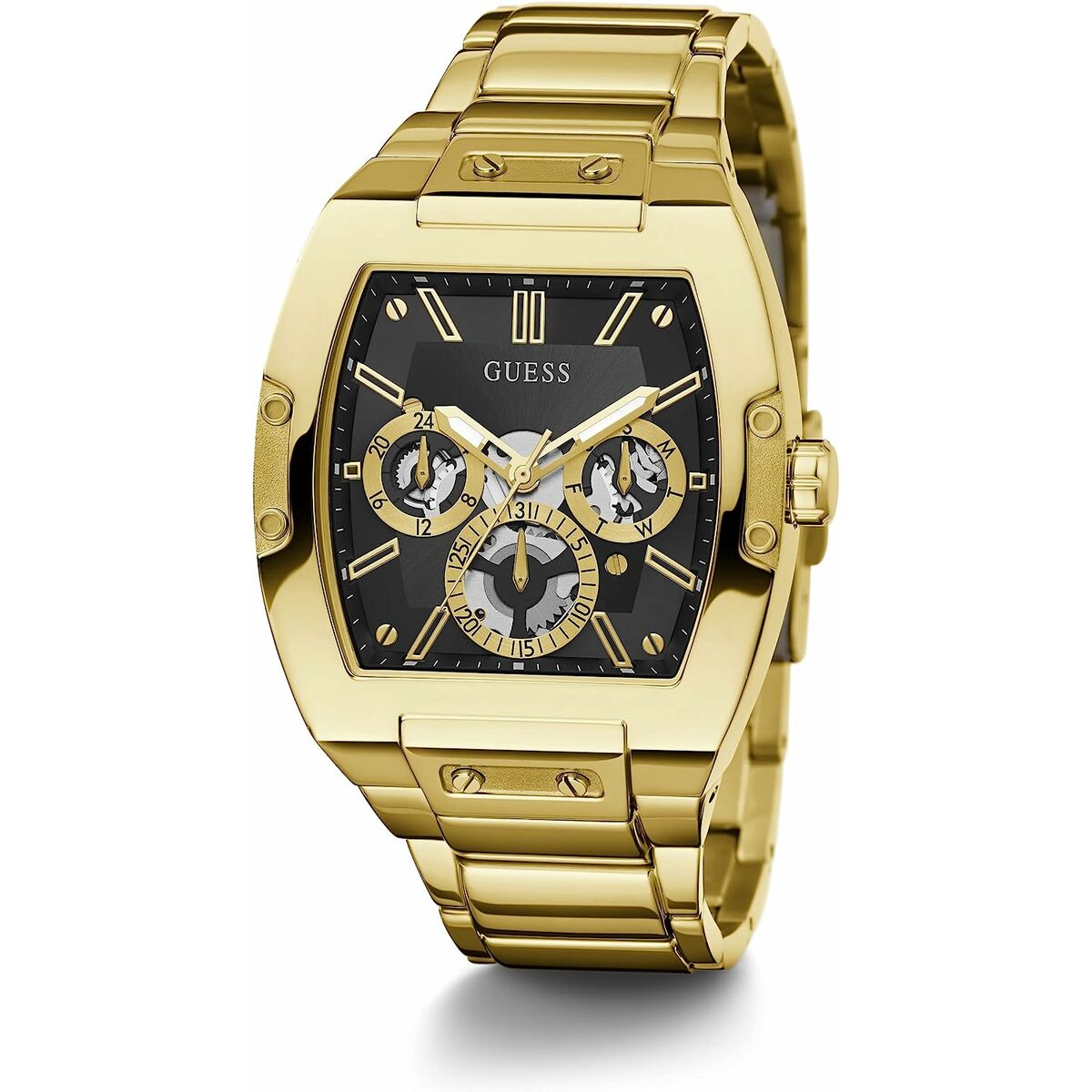 Image de Montre Homme Guess GW0456G1, disponible chez Rue des Bijoux, parfaite pour un look élégant et sophistiqué.