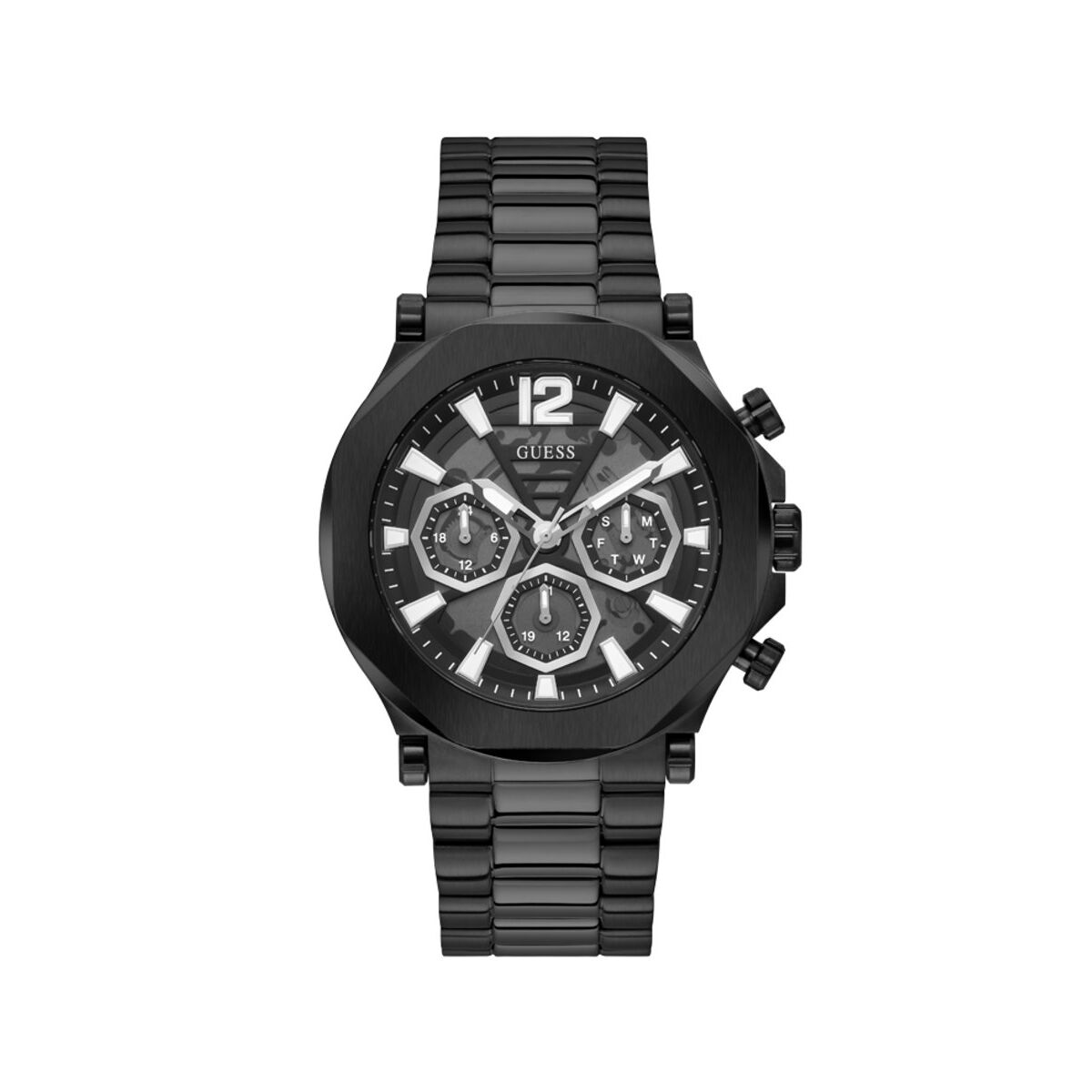 Image de Montre Homme Guess GW0539G3, disponible chez Rue des Bijoux, parfaite pour un look élégant et sophistiqué.