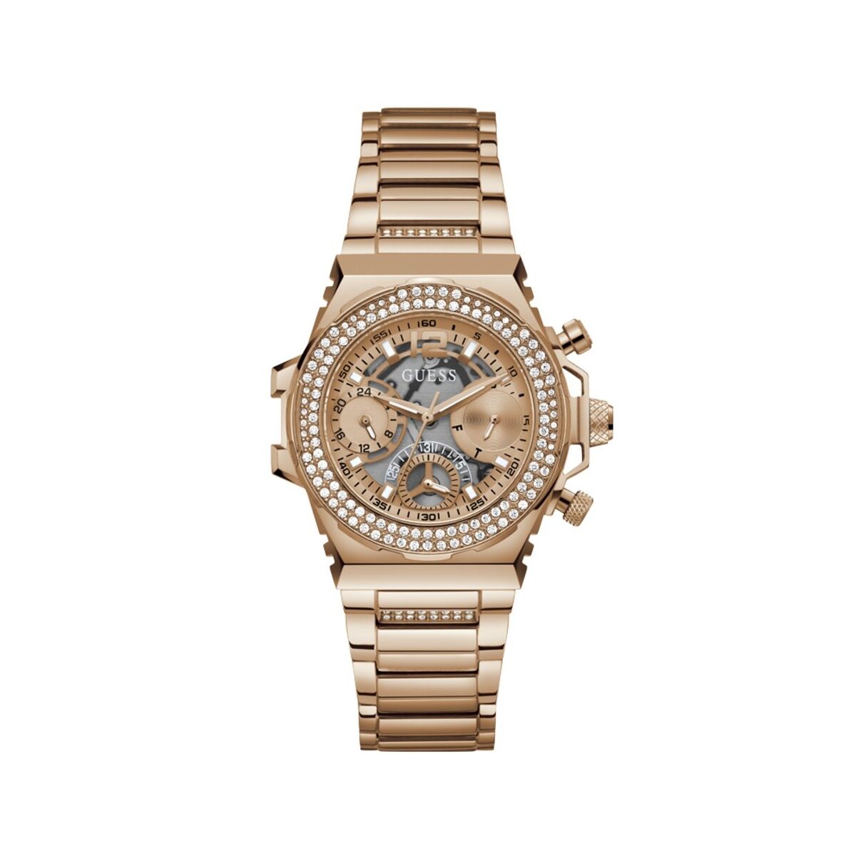 Image de Montre Femme Guess GW0552L3, disponible chez Rue des Bijoux, parfaite pour un look élégant et sophistiqué.