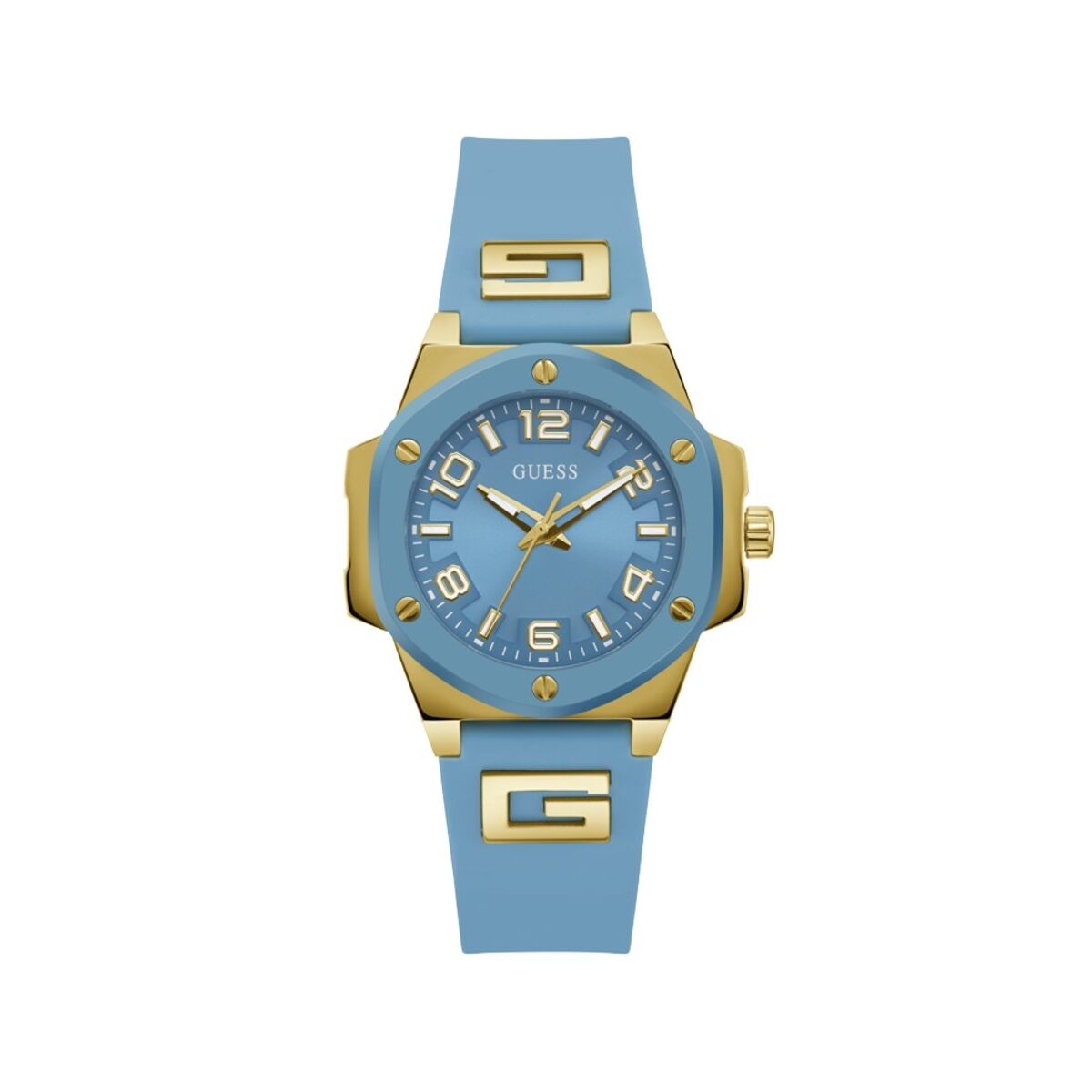 Image de Montre Femme Guess GW0555L3, disponible chez Rue des Bijoux, parfaite pour un look élégant et sophistiqué.