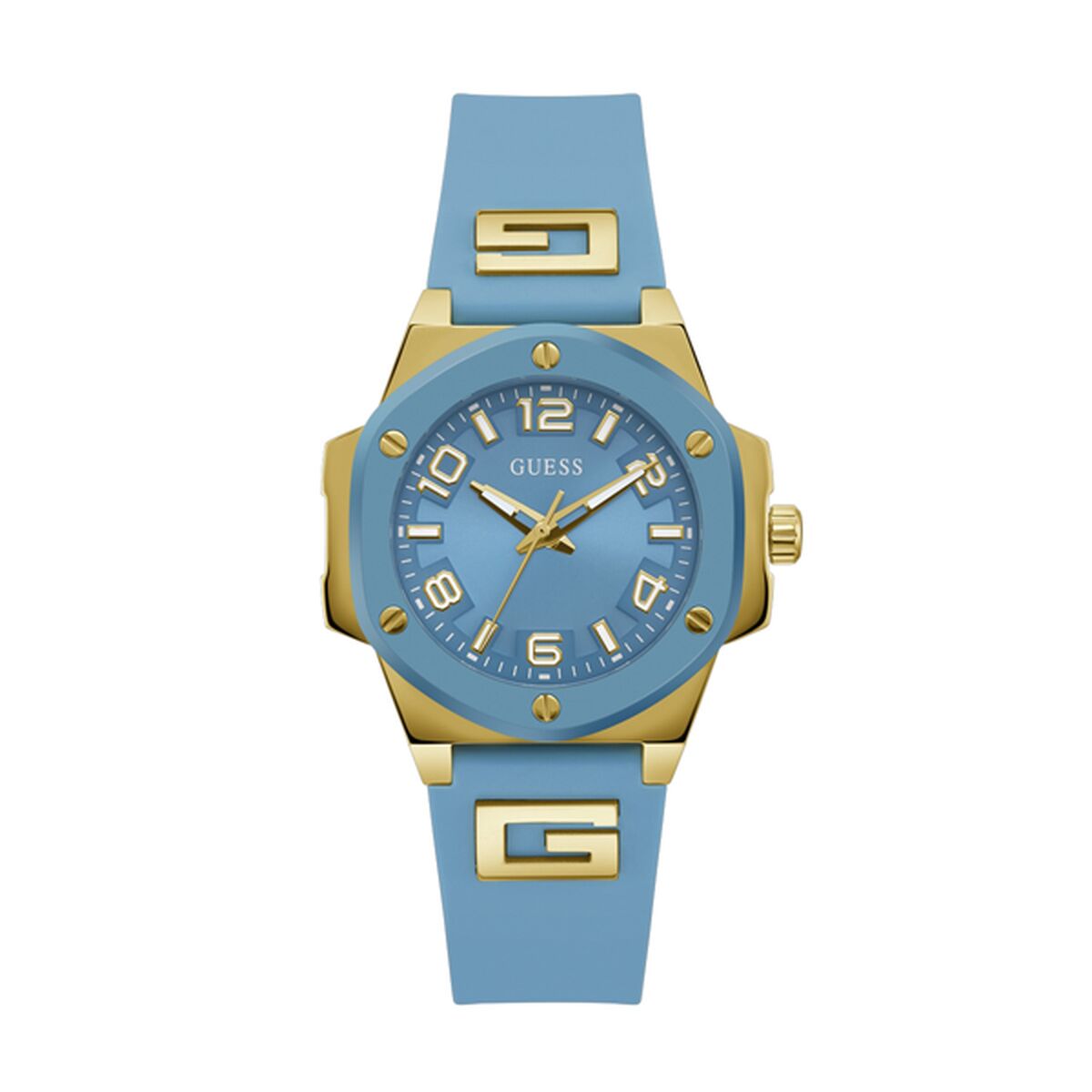 Image de Montre Femme Guess GW0555L3, disponible chez Rue des Bijoux, parfaite pour un look élégant et sophistiqué.