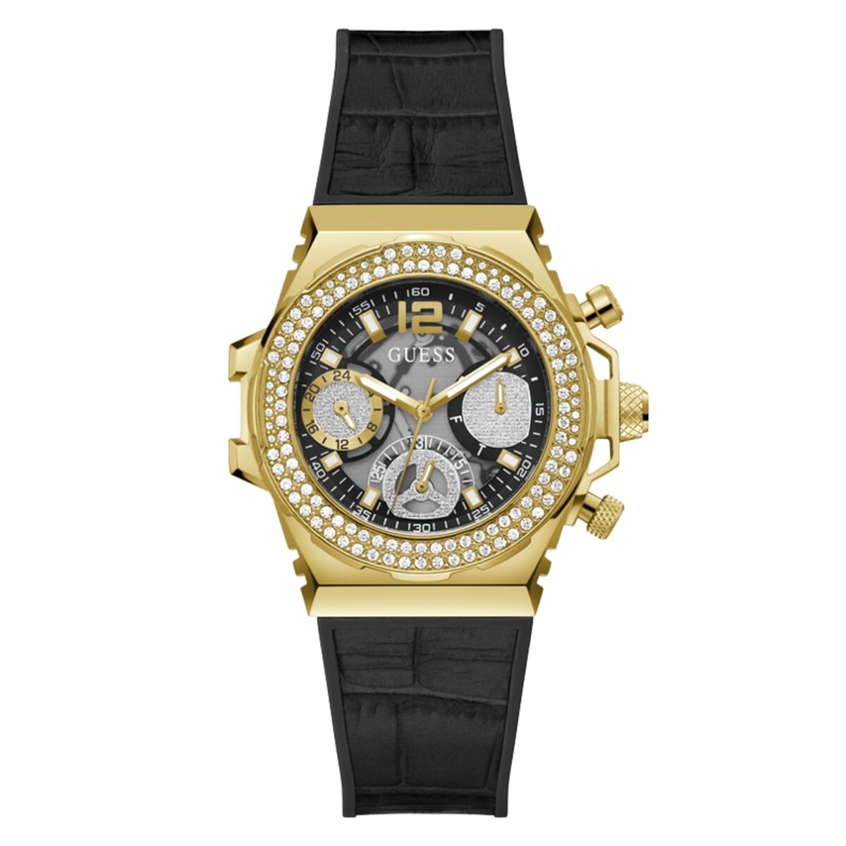 Image de Montre Homme Guess GW0553L4 Noir, disponible chez Rue des Bijoux, parfaite pour un look élégant et sophistiqué.