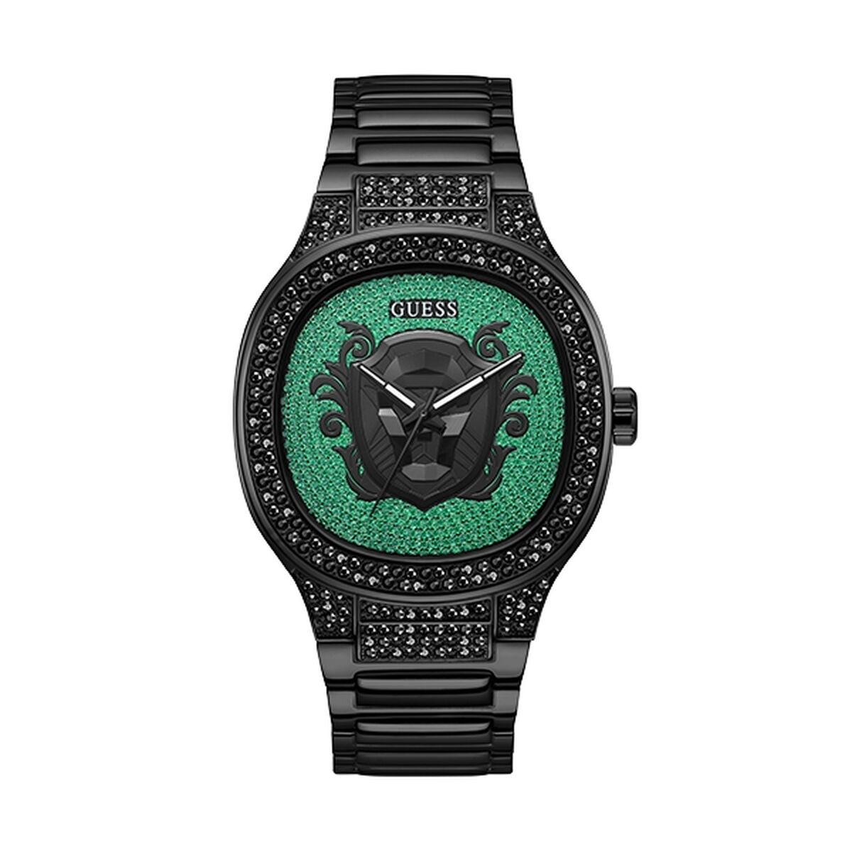 Image de Montre Homme Guess GW0565G2 Noir Vert, disponible chez Rue des Bijoux, parfaite pour un look élégant et sophistiqué.