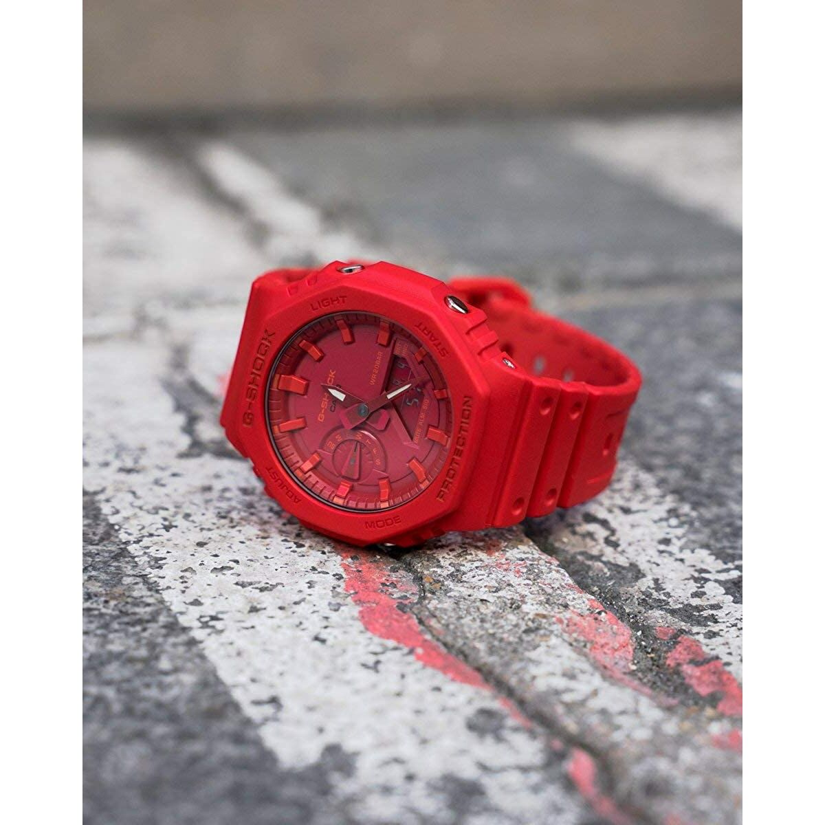 Montre Unisexe Casio GA-2100-4AER Rouge Multifonction - Disponible chez Rue des Bijoux