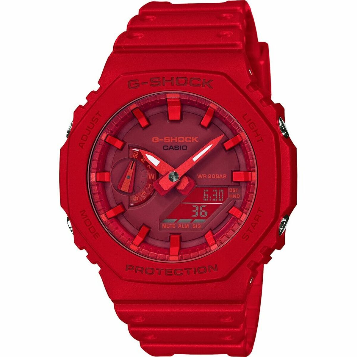 Montre Unisexe Casio GA-2100-4AER Rouge Multifonction - Disponible chez Rue des Bijoux