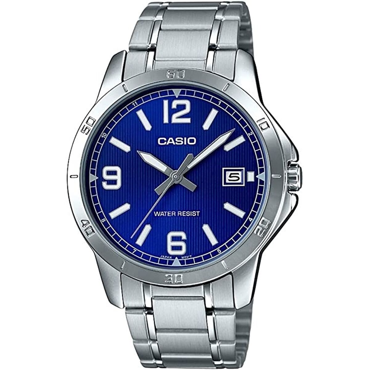 Montre Homme Casio Argenté Bleu - Disponible chez Rue des Bijoux