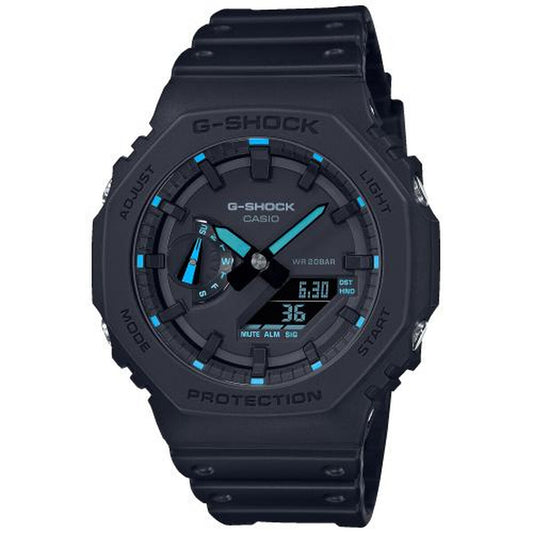 Montre Homme Casio G-Shock OAK - NEON BLUE INDEX Noir (Ø 45 mm) - Disponible chez Rue des Bijoux