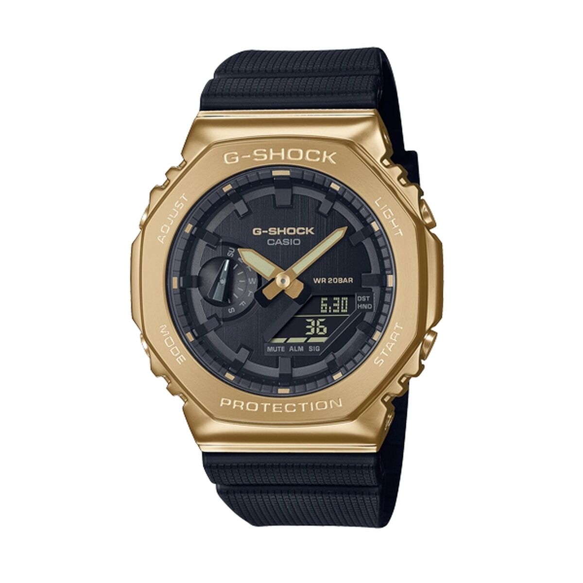 Montre Unisexe Casio G-Shock OAK METAL COVERED - Gold Noir (Ø 44,5 mm) - Disponible chez Rue des Bijoux