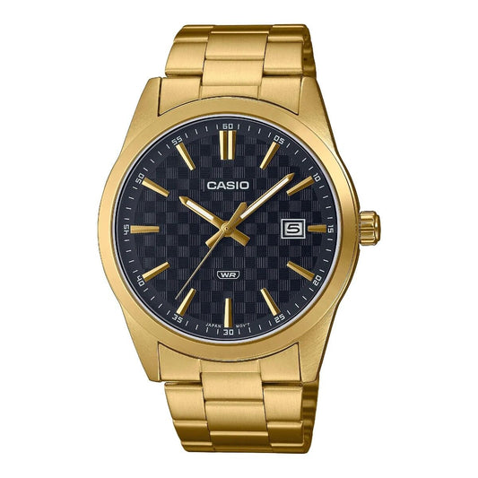 Montre Homme Casio DATE CARBON LOOK DIAL - GOLD SERIE - BLACK (Ø 41 mm) - Disponible chez Rue des Bijoux