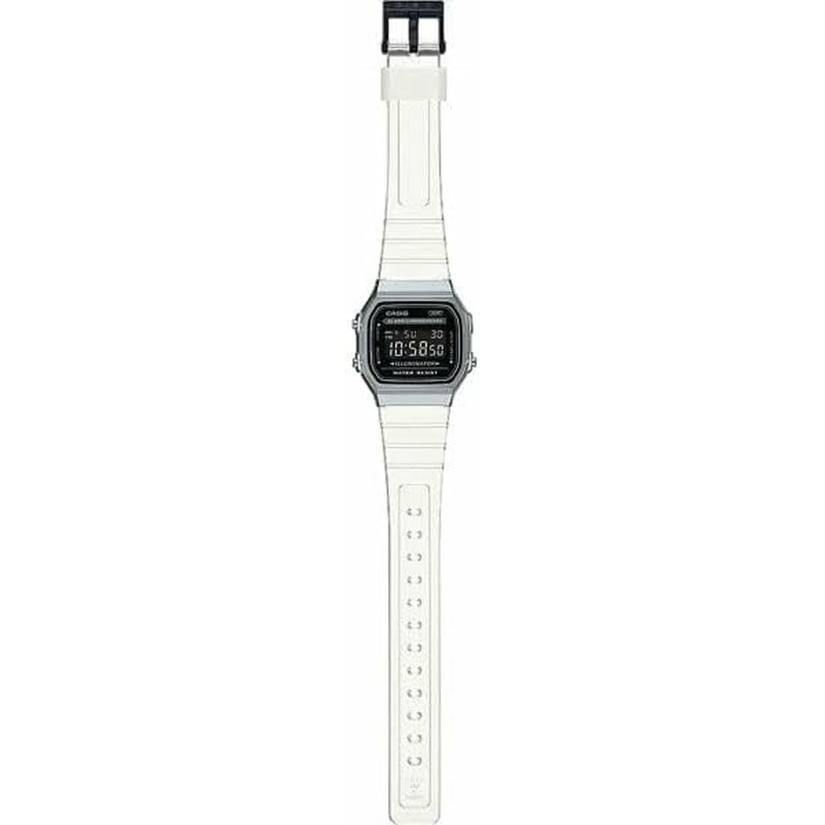 Montre Unisexe Casio VINTAGE COLLECTION - TRANSPARENT BAND - BLACK Noir Argenté (Ø 36 mm) - Disponible chez Rue des Bijoux