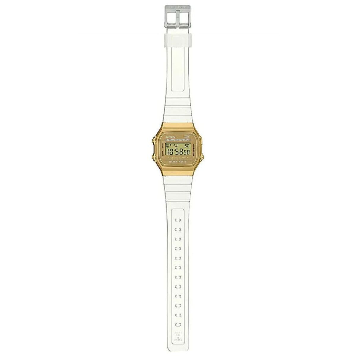 Montre Unisexe Casio VINTAGE COLLECTION - TRANSPARENT BAND - GOLD - Disponible chez Rue des Bijoux