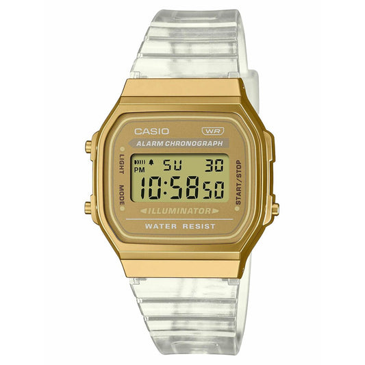 Montre Unisexe Casio VINTAGE COLLECTION - TRANSPARENT BAND - GOLD - Disponible chez Rue des Bijoux