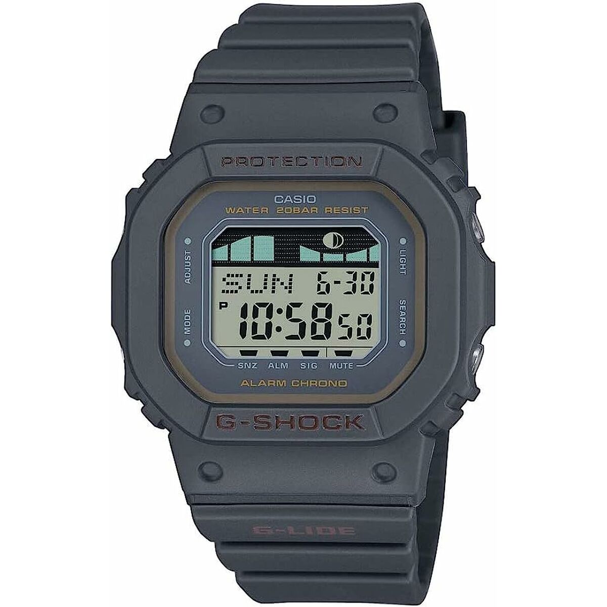 Montre Femme Casio G-Shock G-LIDE BLACK - SURF TIDE GRAPHS - Disponible chez Rue des Bijoux