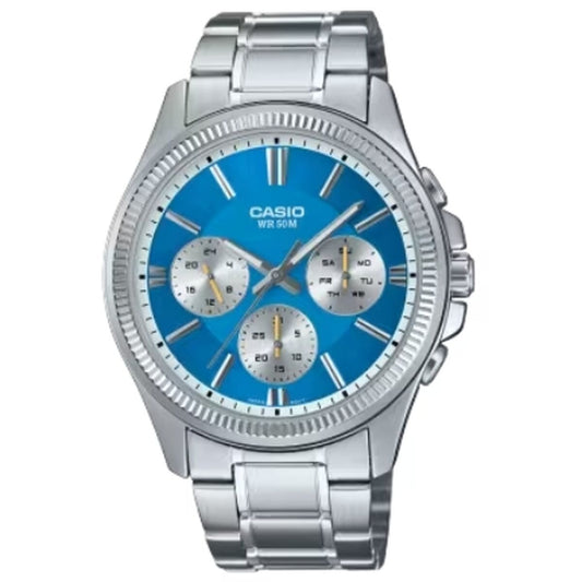 Montre Homme Casio DAY DATE MULTIFUNCTION - LIGHT BLUE - Disponible chez Rue des Bijoux