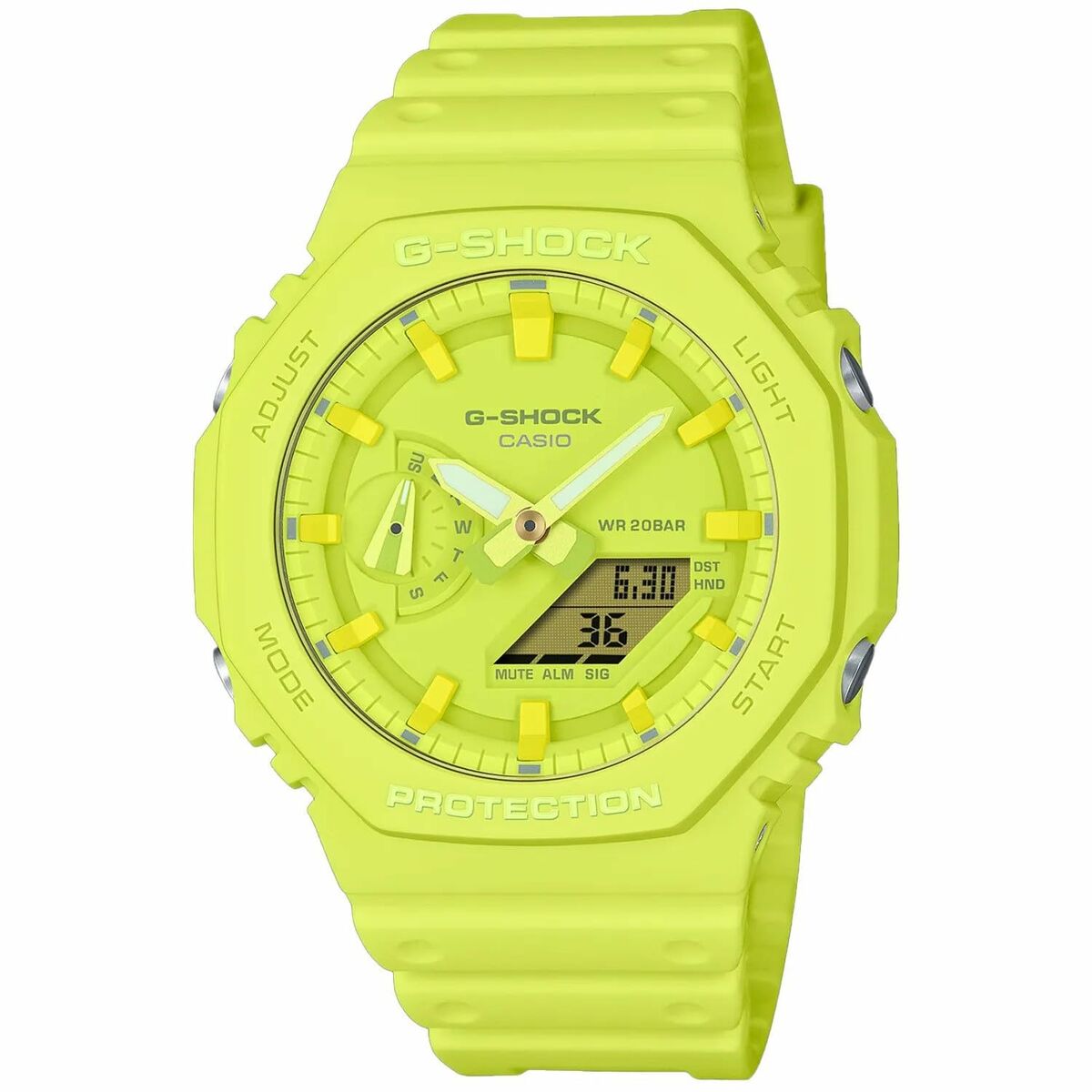 Montre Unisexe Casio G-Shock GA-2100-9A9ER Jaune (Ø 44,5 mm) - Disponible chez Rue des Bijoux