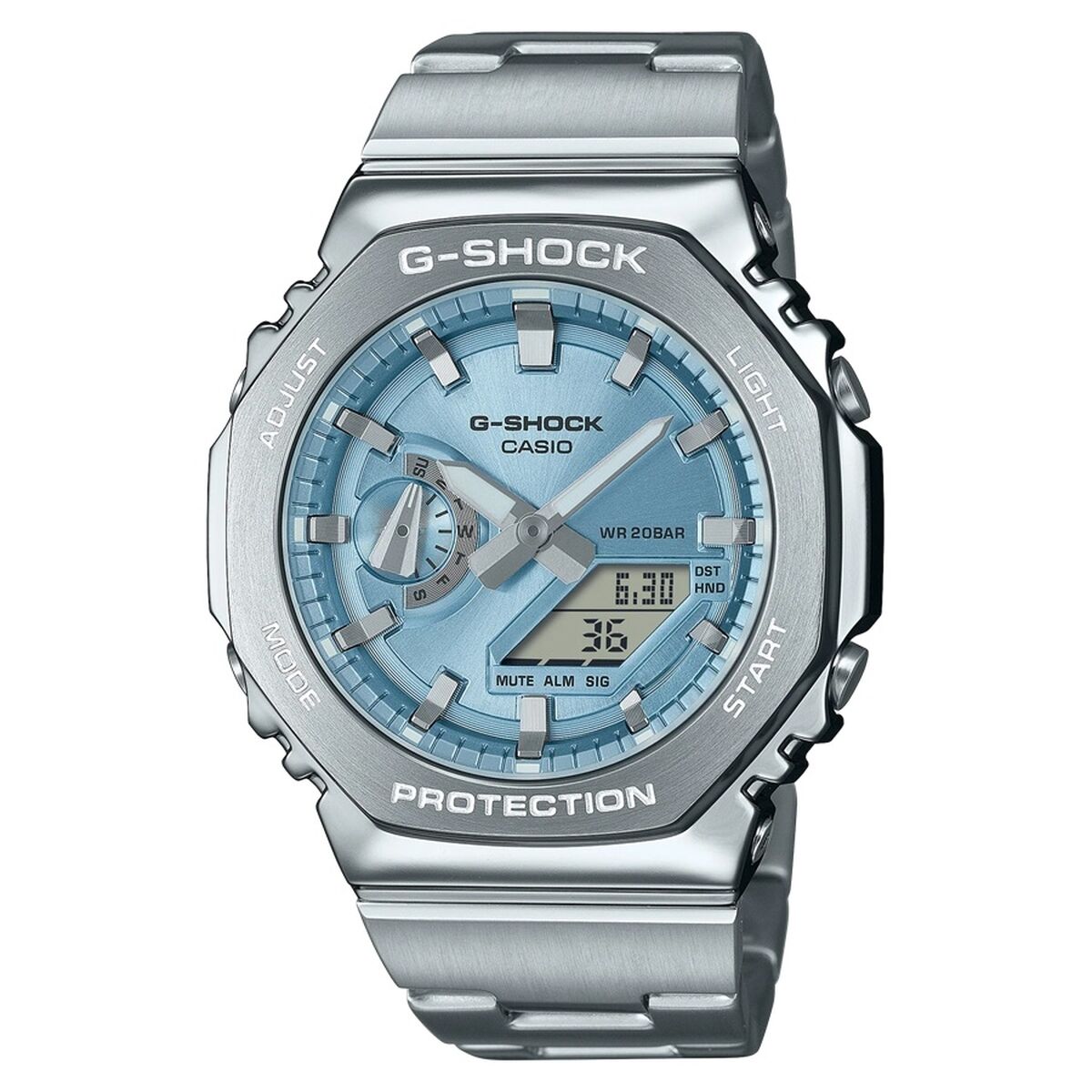 Montre Homme Casio G-Shock OAK G-STEEL LIGHT BLUE - Disponible chez Rue des Bijoux