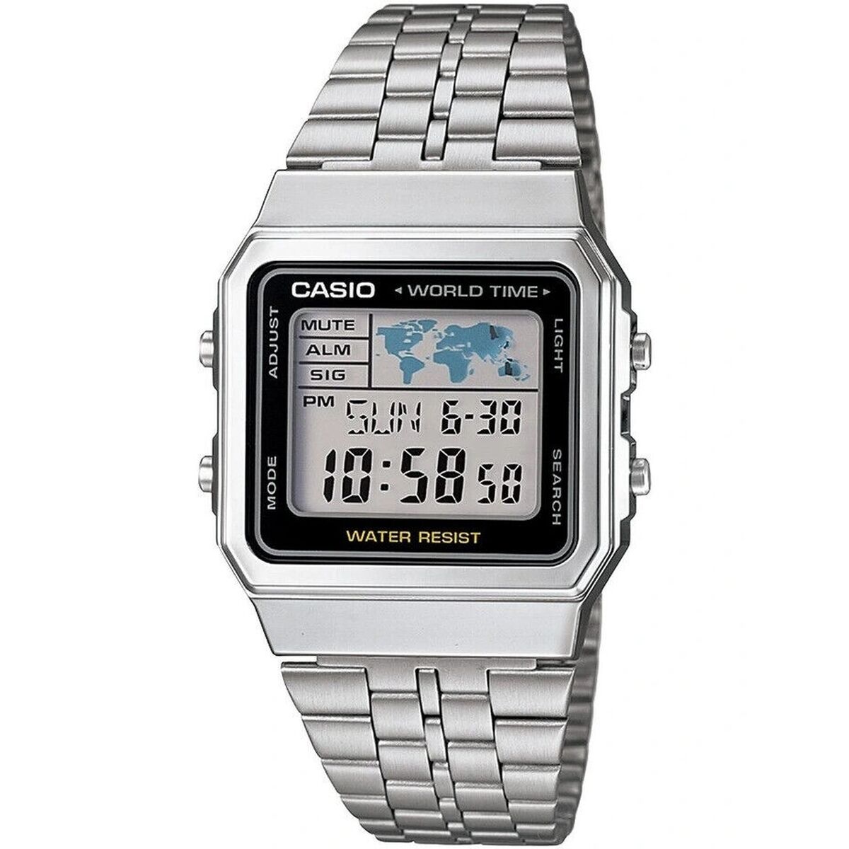 Montre Unisexe Casio VINTAGE Noir Argenté (Ø 34 mm) - Disponible chez Rue des Bijoux