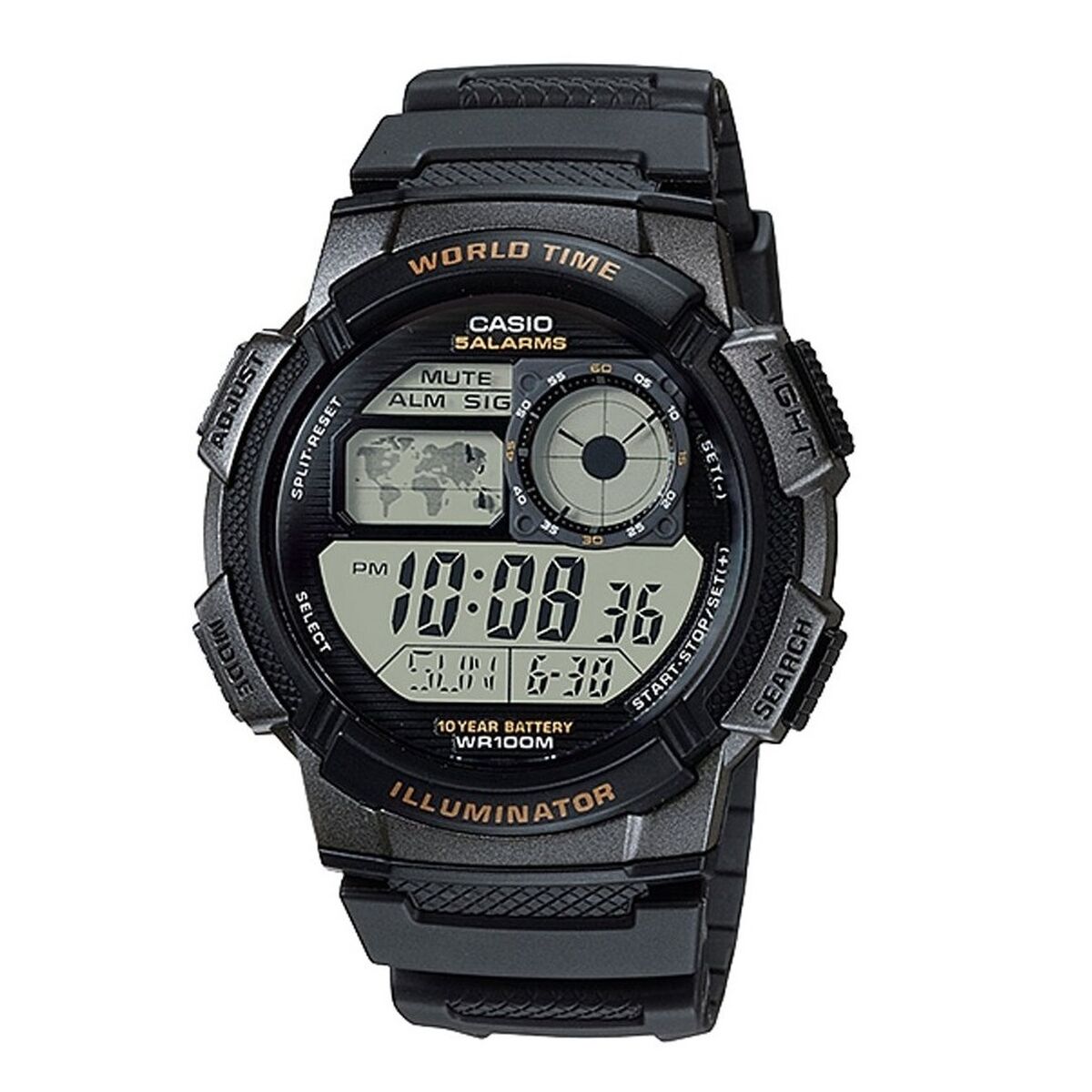 Montre Unisexe Casio WORLD TIME ILLUMINATOR (48 mm) - Disponible chez Rue des Bijoux