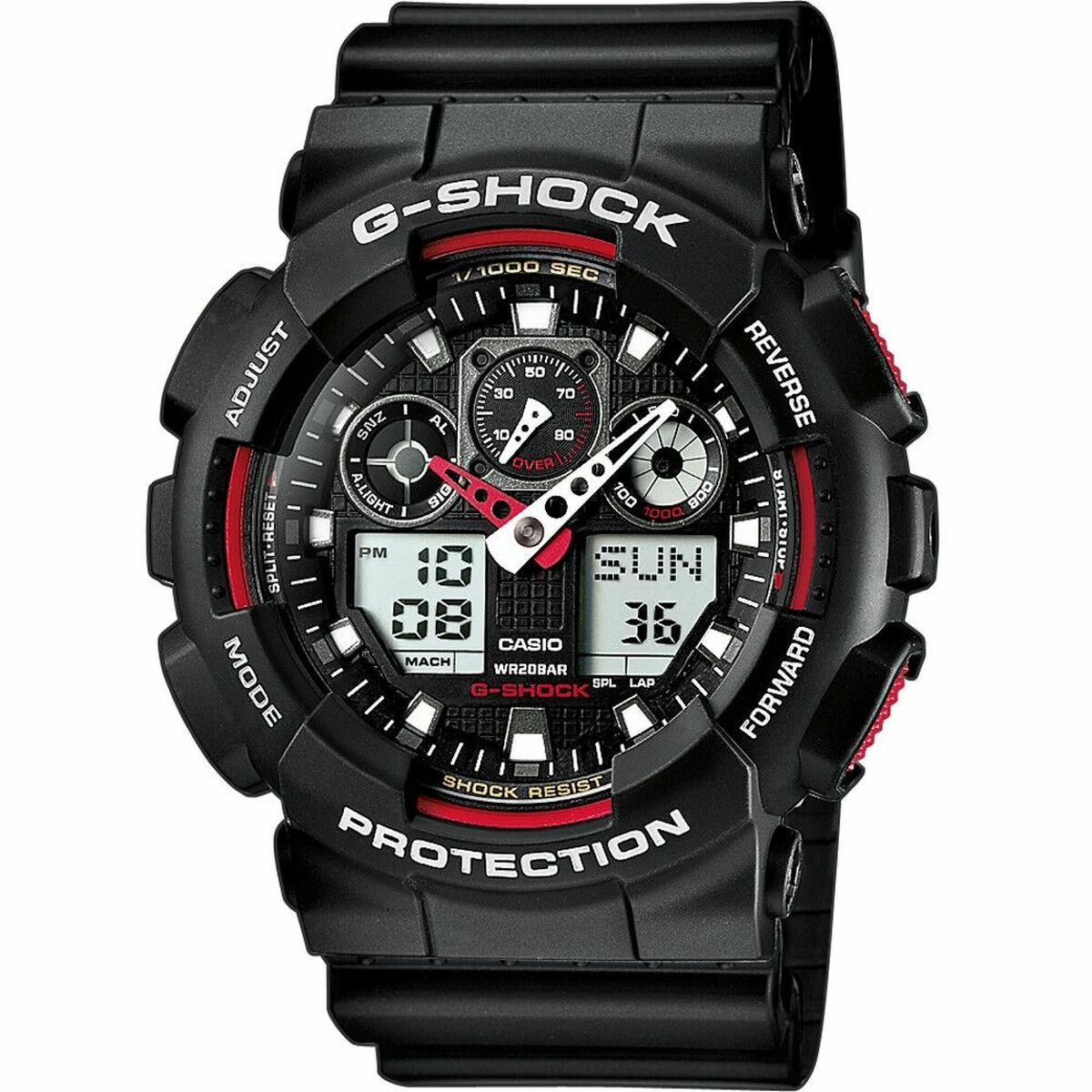 Montre Homme Casio G-Shock GA-100-1A4ER Noir (Ø 51 mm) - Disponible chez Rue des Bijoux