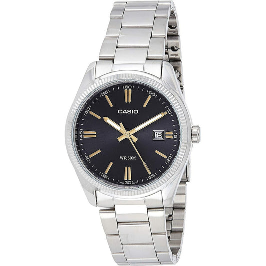 Montre Homme Casio DATE Noir Argenté (Ø 39 mm) - Disponible chez Rue des Bijoux