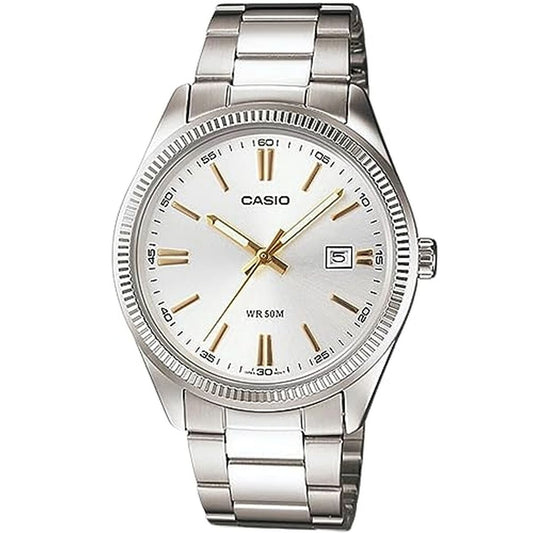 Montre Homme Casio DATE - SILVER, GOLD INDEXES (Ø 39 mm) - Disponible chez Rue des Bijoux