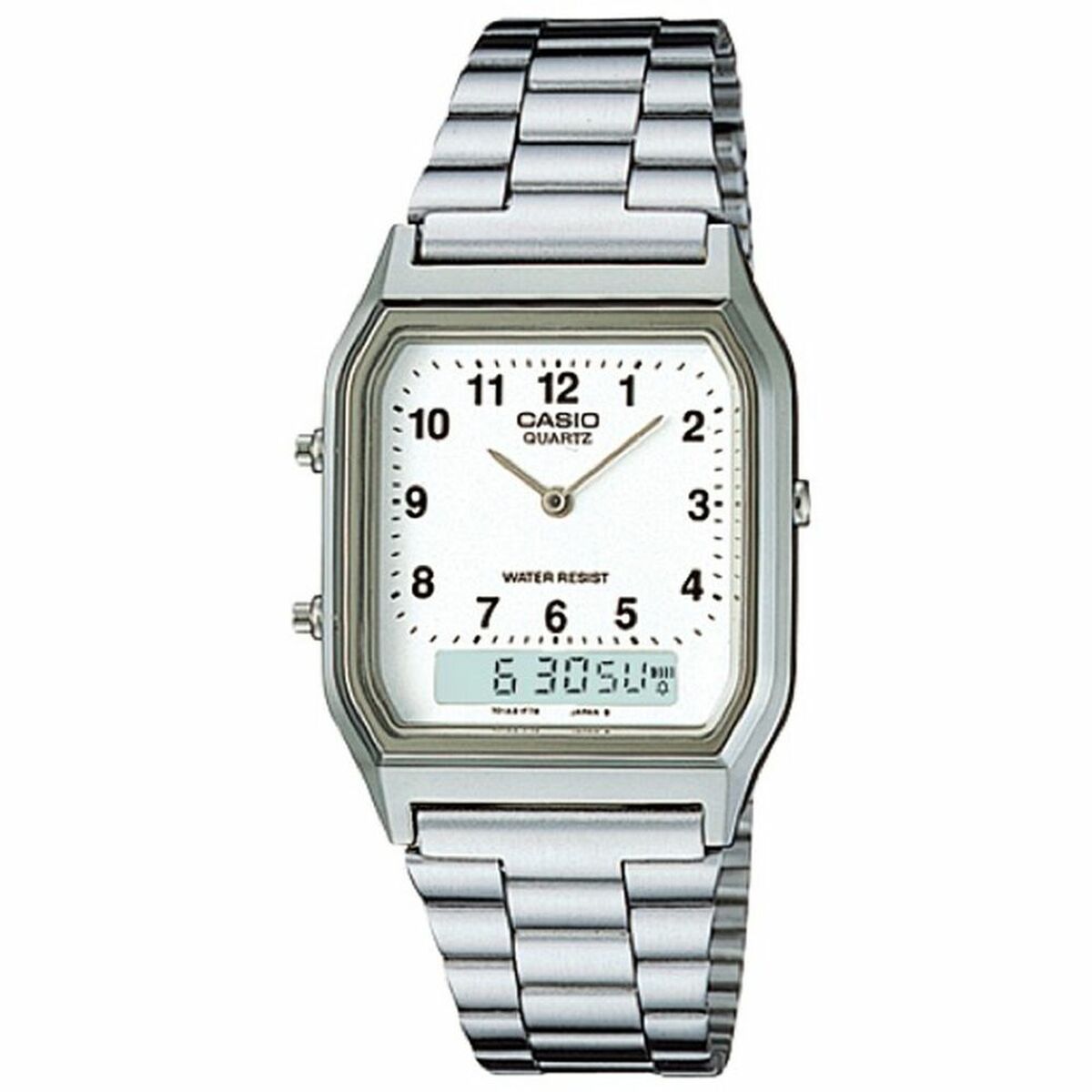 Montre Homme Casio COLLECTION ANA-DIGIT Argenté (Ø 30 mm) - Disponible chez Rue des Bijoux