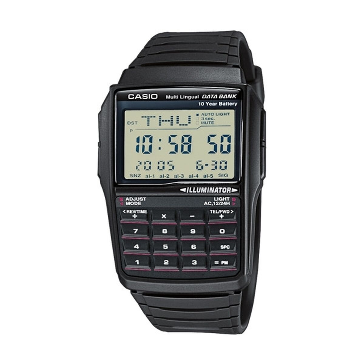 Montre Homme Casio DATABANK CALCULATOR Noir Gris - Disponible chez Rue des Bijoux