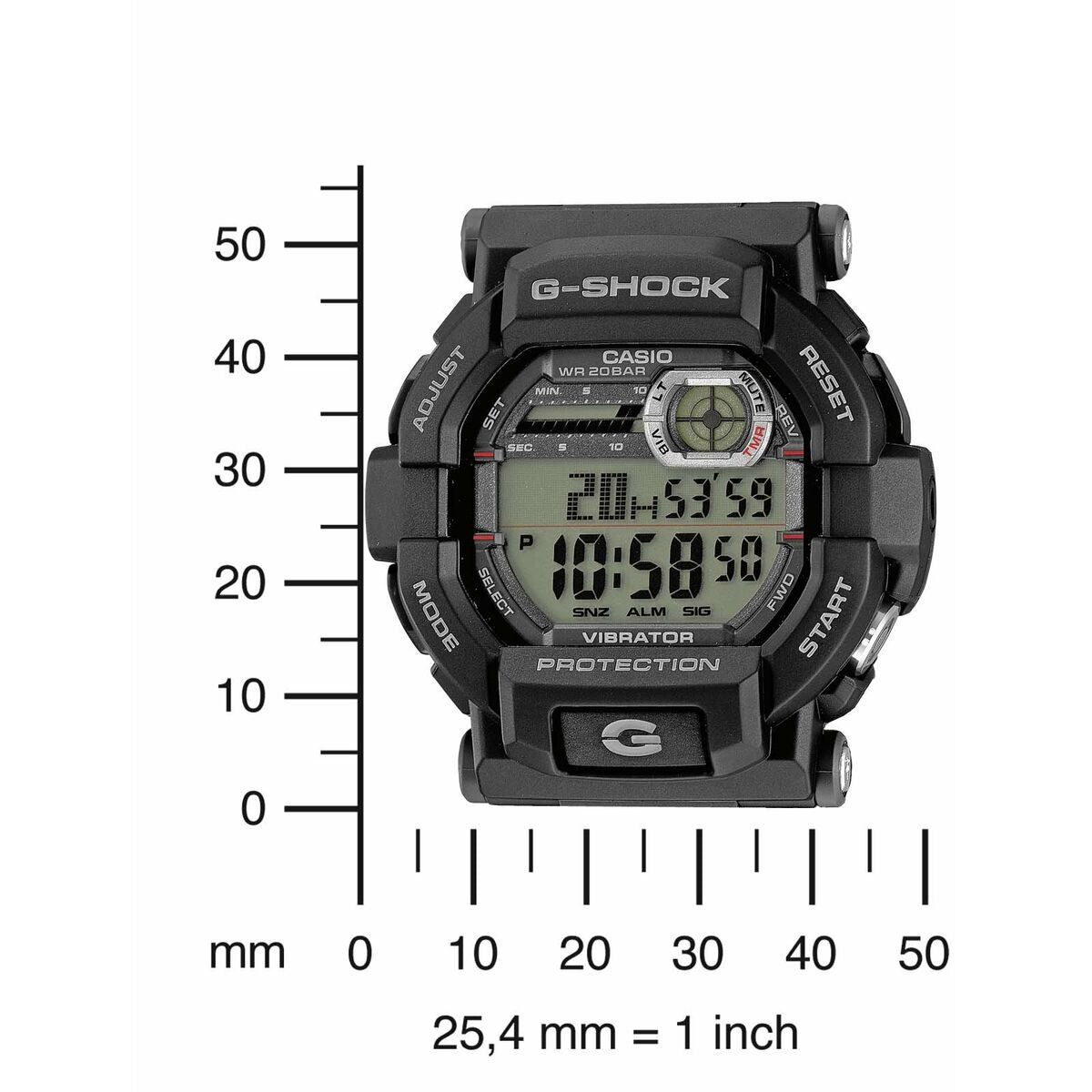 Montre Homme Casio G-Shock GD-350-1ER Noir - Disponible chez Rue des Bijoux