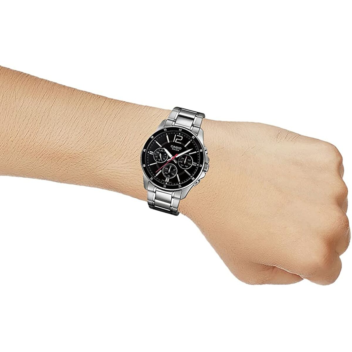 Montre Homme Casio Argenté Noir (Ø 43,5 mm) - Disponible chez Rue des Bijoux